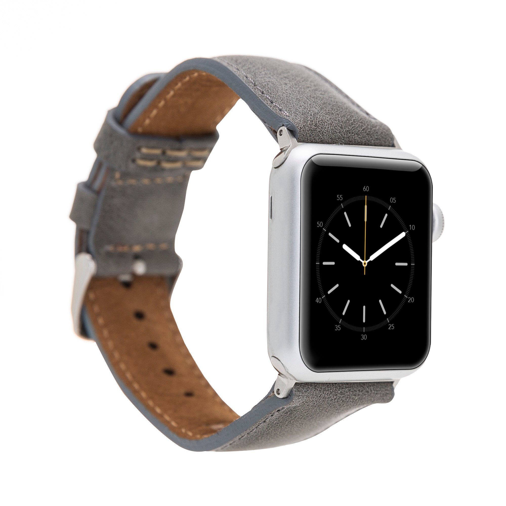 Leather für Uhrenarmband Renna Ersatzarmband Apple Watch Band Series Hellgrau Echtleder Ultra/9/8/7SE/6-1