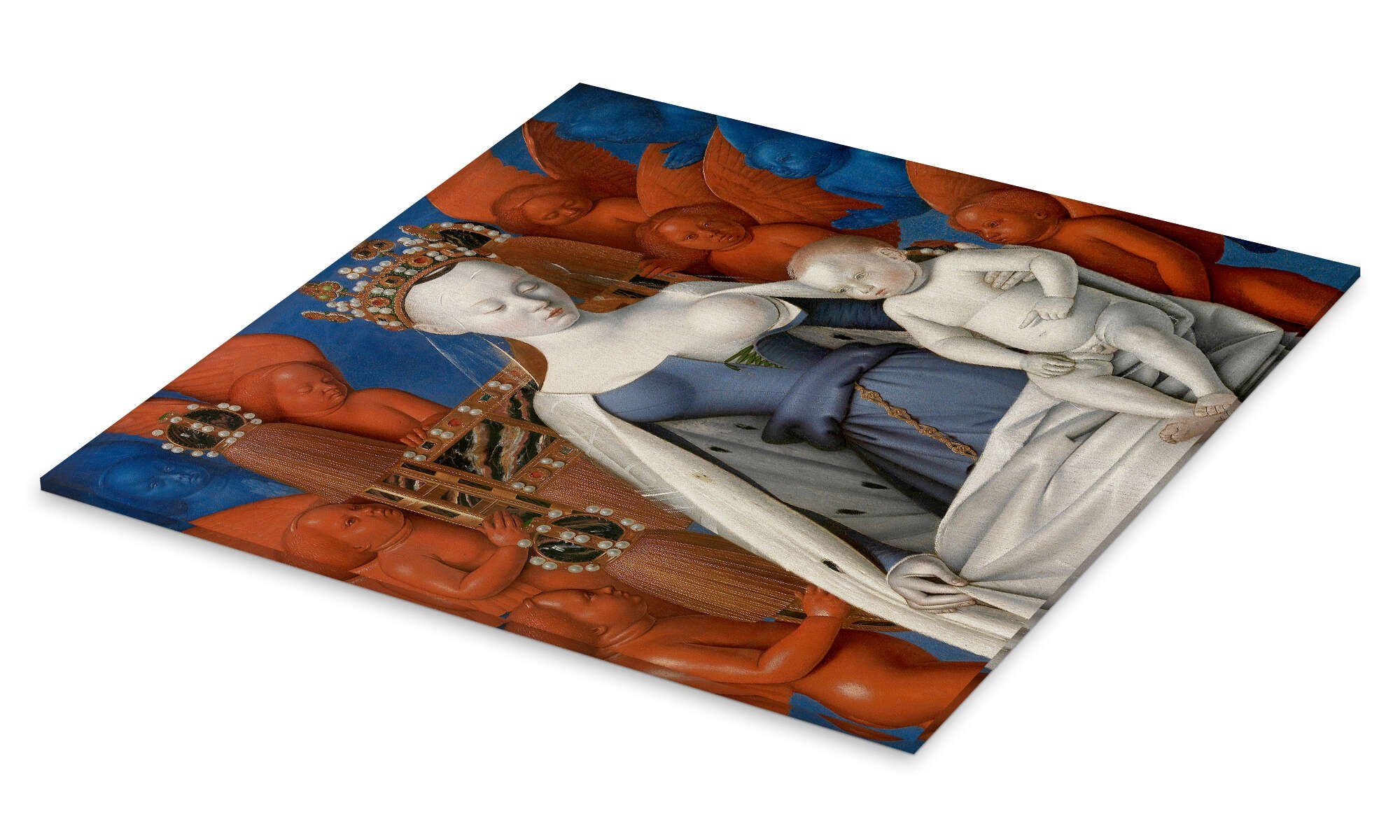 Posterlounge Wandbild Jungfrau und Kind umgeben von Engeln, Jean Fouquet, erhältlich als Poster, Leinwandbild, Wandsticker oder Acrylglasbild