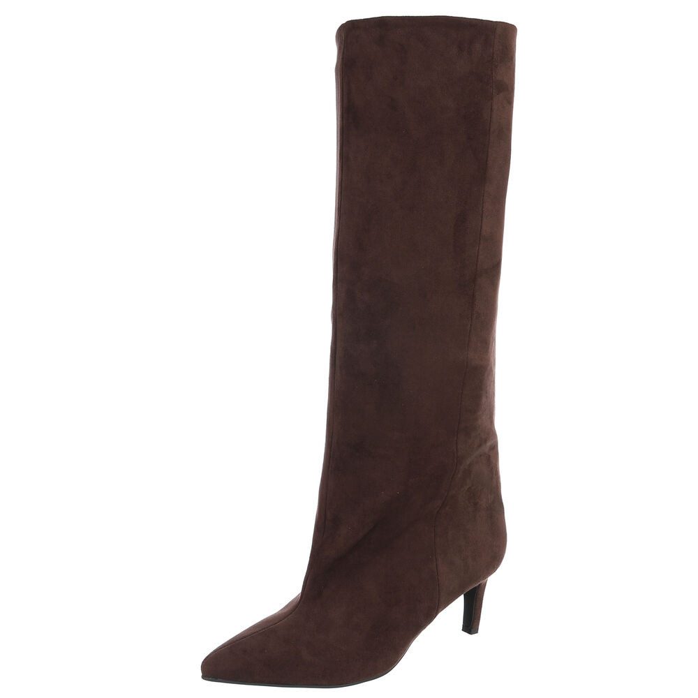 Ital-Design Damen Kniehochstiefel spitz mit Absatz, elegant Stiefel (92214275) Pfennig-/Stilettoabsatz Stiefel in Braun