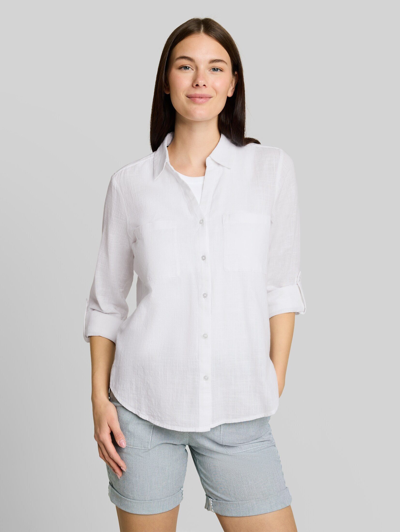TOM TAILOR Langarmbluse Blusen & Shirts Bluse mit Brusttaschen
