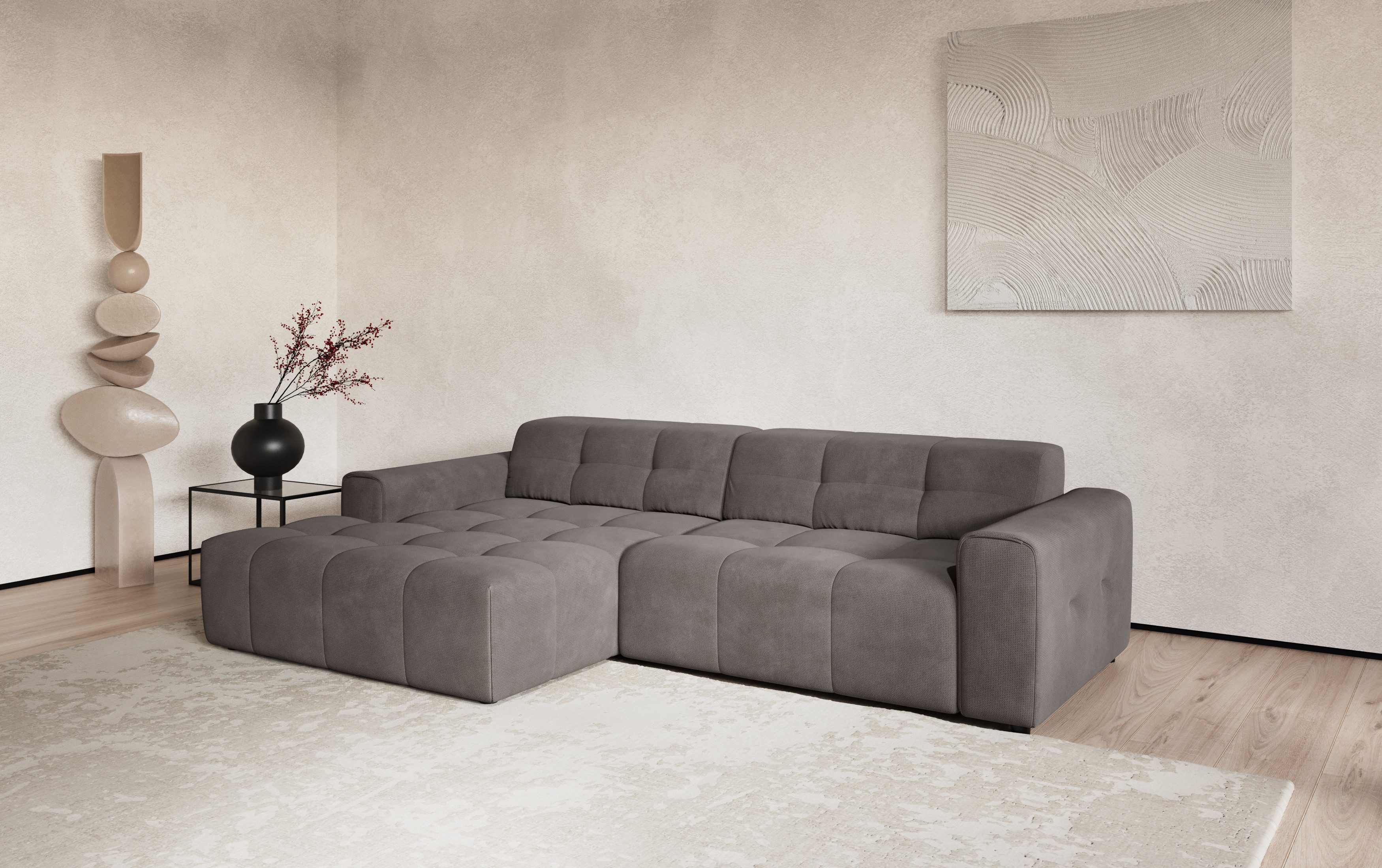COTTA Ecksofa Sento L-Form, Breite 280 cm, Chenille-Struktur