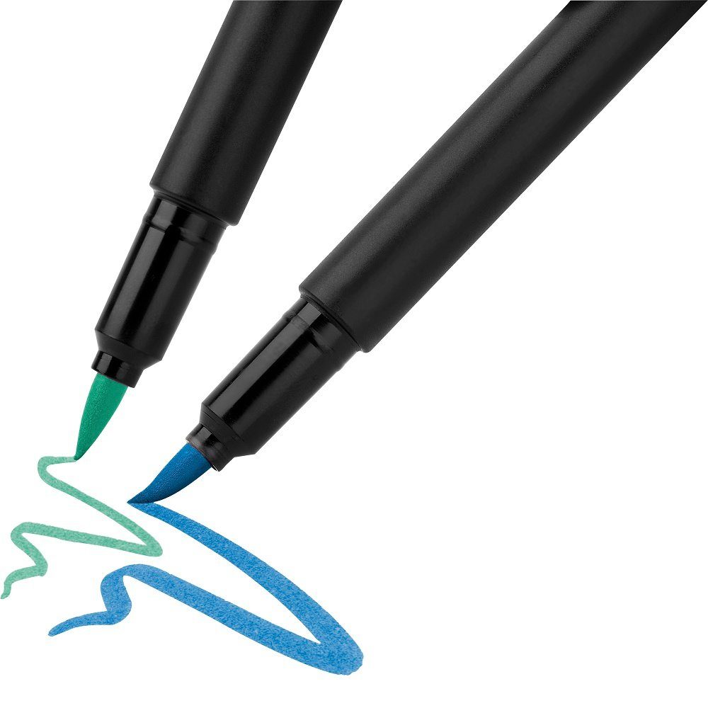 Faber-Castell Filzstift 10 Filzstifte BLACK EDITION mit weicher Pinselspitze