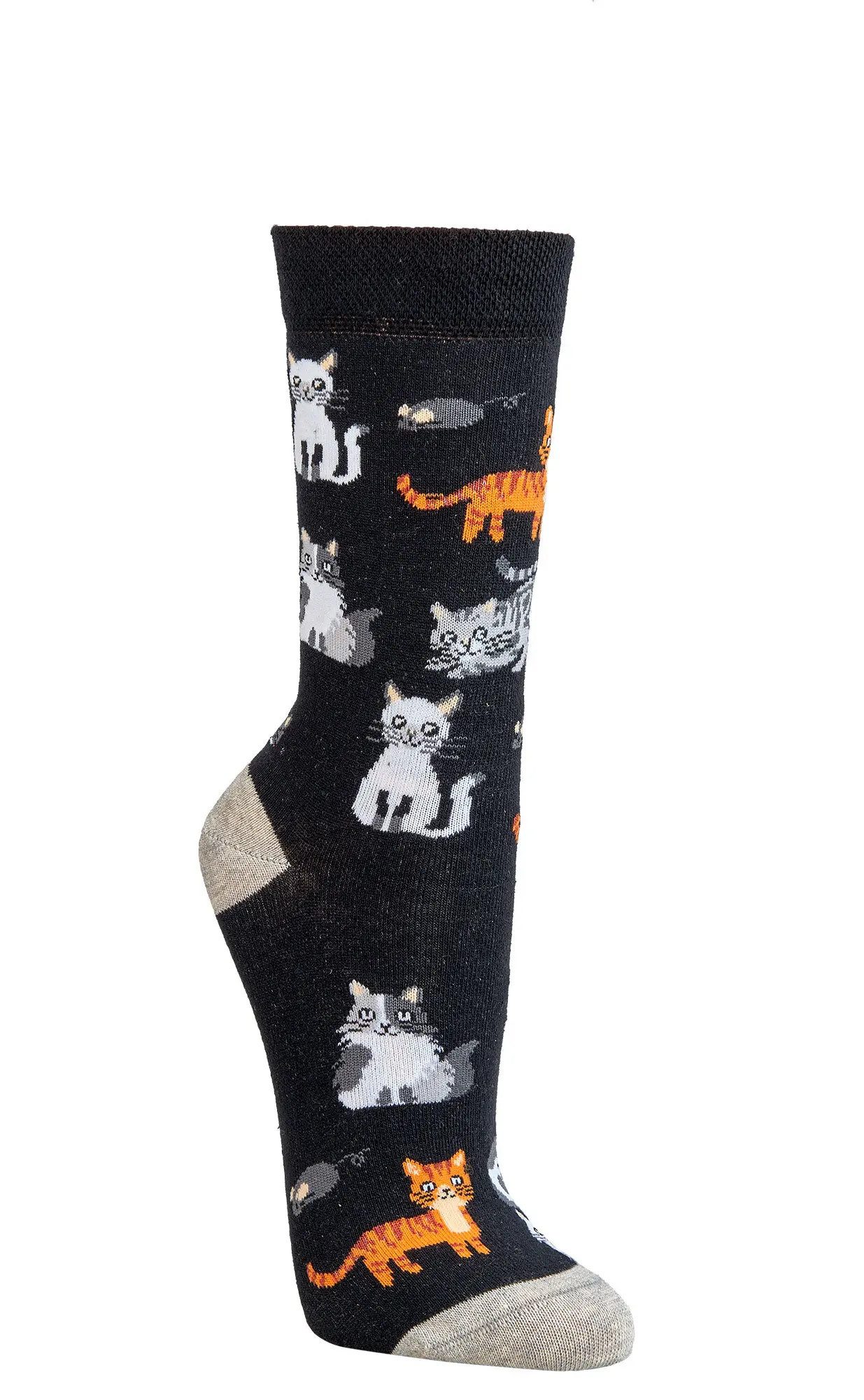 Socks 4 Fun Freizeitsocken Socks 4 Fun Feed the Cat (2-er Bündel, 2-Paar, 2 Paar) lustiges Design