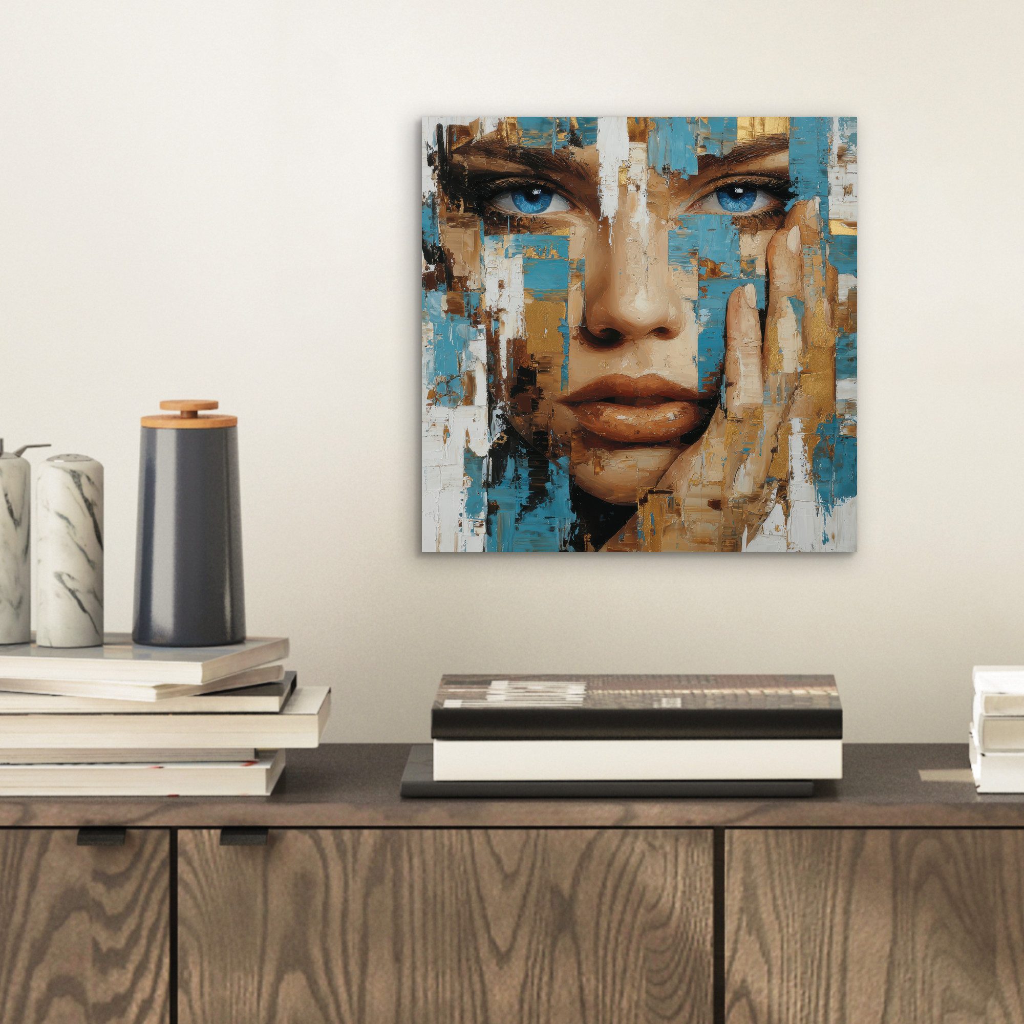 MuchoWow Metallbild Abstrakt - Pinselstriche - günstig online kaufen