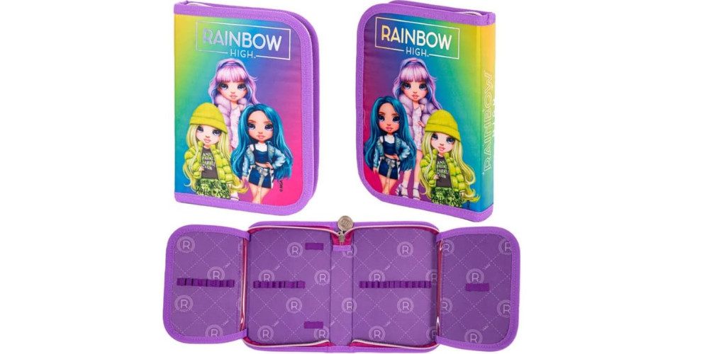 GOLDKIDS Federmäppchen Federmappe Federtasche Schüleretui Stiftetasche, (Schlamper-Etui Schul-Etui ohne Inhalt, 1-tlg., Rainbow High Silver Style Motiv), Motiv  – Bild 4 von 5