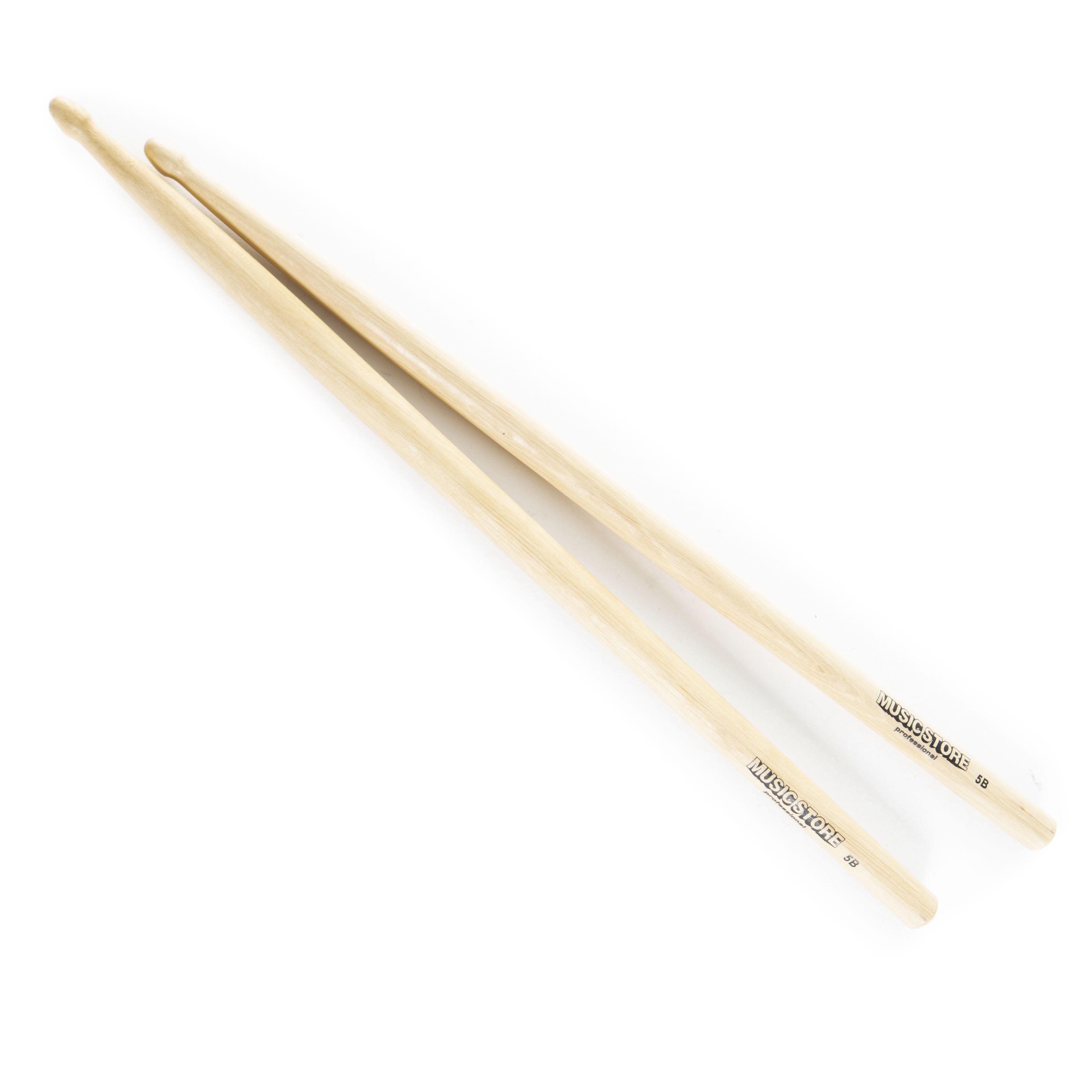 MUSIC STORE Drumsticks (5B Drumstick Set 12 Stück Buche Sticks Acorn Kopfform 408mm Länge 15mm Durchmesser Geeignet für Schlagzeug Inklusive Practice Pad 10", Sticks, Beater und Mallets, Stick Packs), Drumstick Set, 5B Drumsticks, Acorn Kopfform