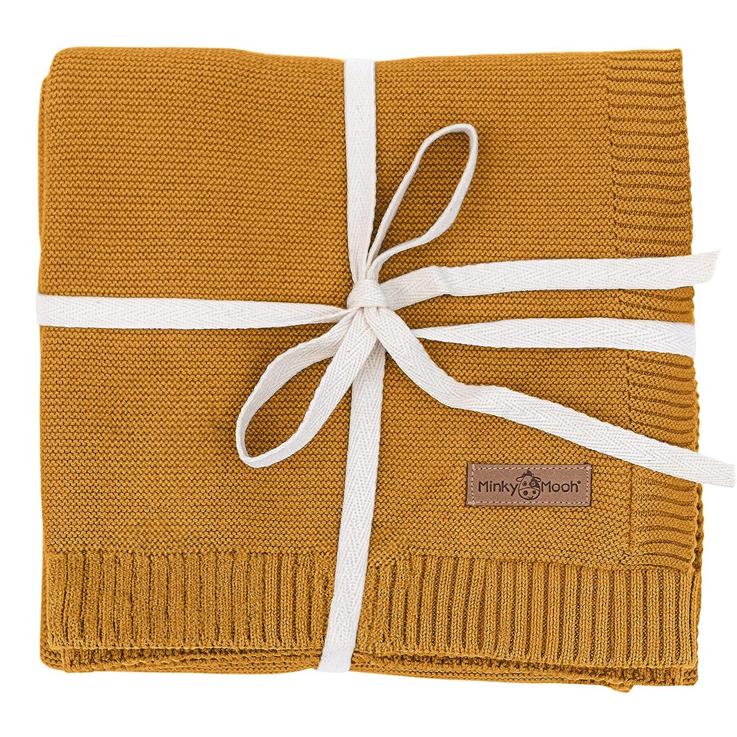 Babydecke Bio Baumwolle 94x72 cm, GOTS & Oeko-Tex 100, Strickdecke Babys, Minky Mooh, Made in Europe