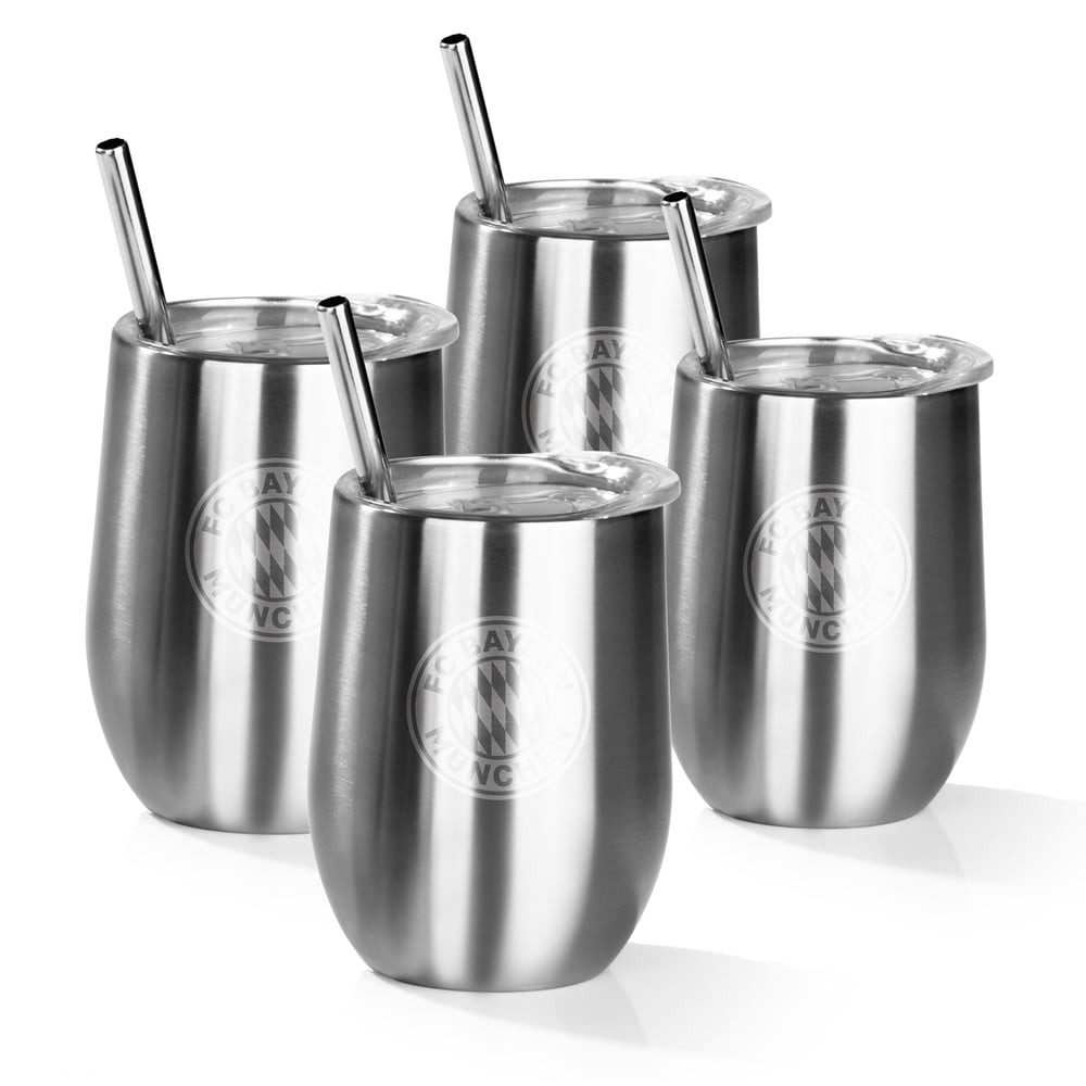 FC Bayern München Becher, Edelstahl, 3-fache Isolierung zum Warm-oder Kalthalten von Tee, Bier, Drinks etc.