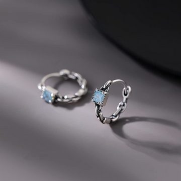 Fivejoy Paar Ohrhänger 925 Sterling Silber Blau Hoop Ohrringe (2-tlg., kostenloser Versand), Passt zu jedem Outfit