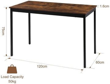 SANODESK Schreibtisch FD, Computertisch Esstisch Computer Schreibtisch Home Office Esszimmertisch PC Laptop Tisch Schreibtisch, 120x60x75cm (Walnuss+Schwarz, ohne Schrank)