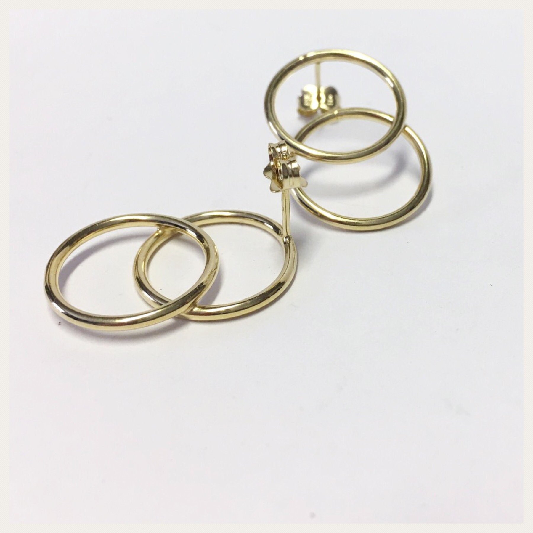Edelschmiede925 Ohrstecker-Set moderne Ohrstecker 925/- Silber vergoldet