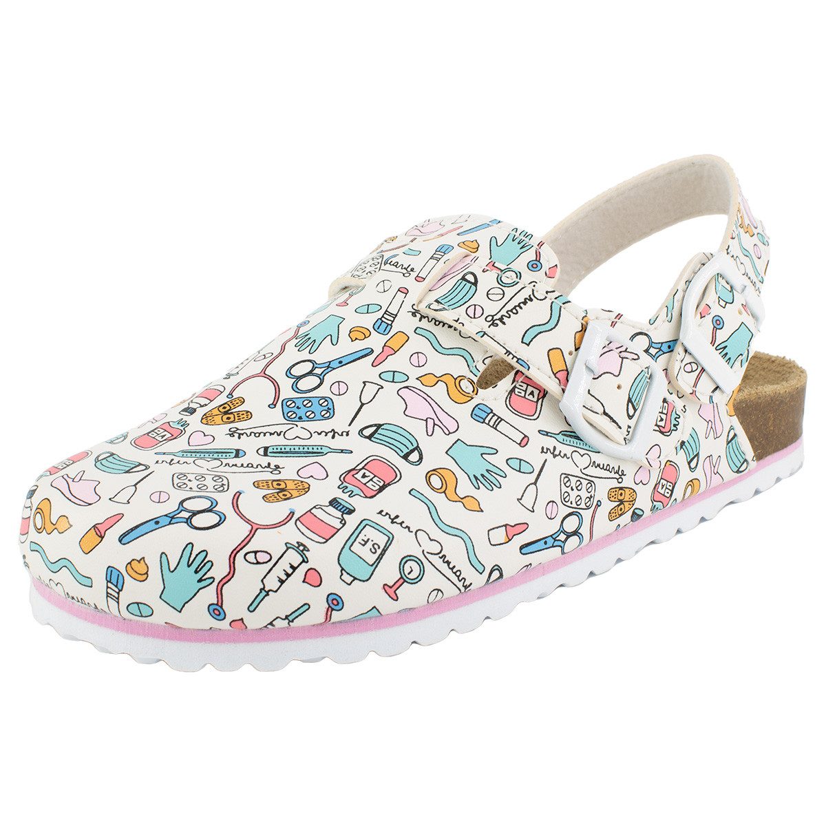 SUPERSOFT Classic Clog (1-tlg) Clogs - Lederdecksohle, Korkfußbett, Schnutzabweisend