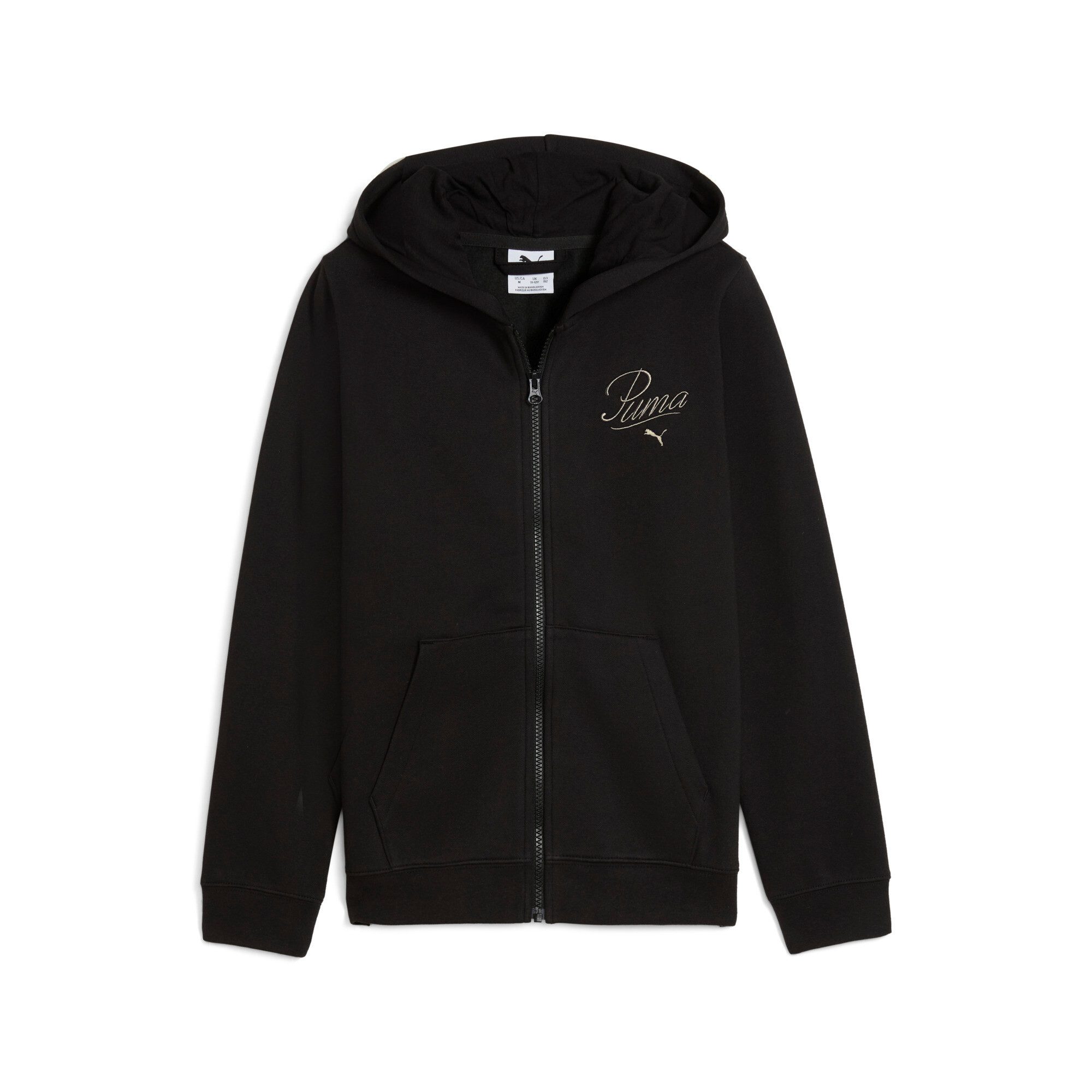 PUMA Kapuzensweatshirt ESS SCRIPT FULL-ZIP HOODIE FL G mit Kapuze, mit Kängurutasche, mit Logodruck, Regular Fit