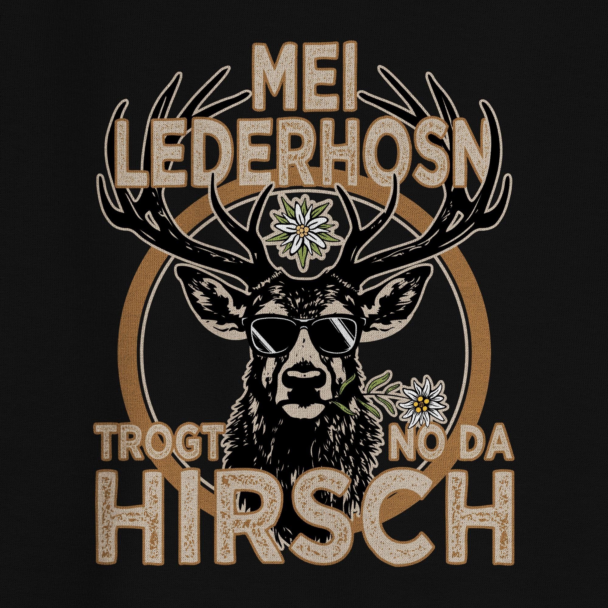 Shirtracer Sweatshirt Trachten Outfit Lederhose Herren 3 für der Oktoberfest (1-tlg) Mode Spruch Trägt Schwarz Hirsch