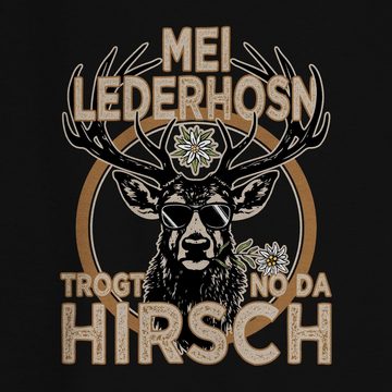Shirtracer Sweatshirt Trachten Outfit Lederhose Spruch Trägt der Hirsch (1-tlg) Mode für Oktoberfest Herren
