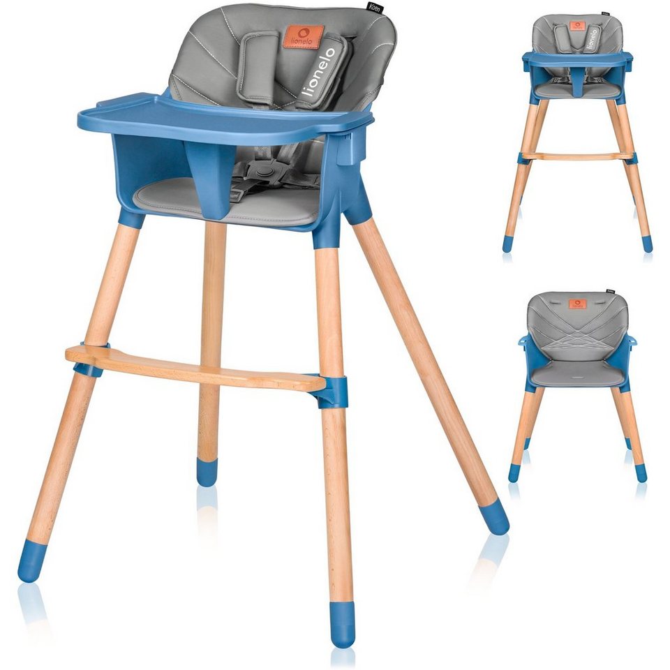 lionelo Hochstuhl Koen (TOP), 2in 1: Babyhochstuhl + Stuhl, skandinavisches  Design, Buchenholz und ABS-Kunststoff, bis zu 40 kg, Anti – Rutsch,  Fußstütze, Tablett