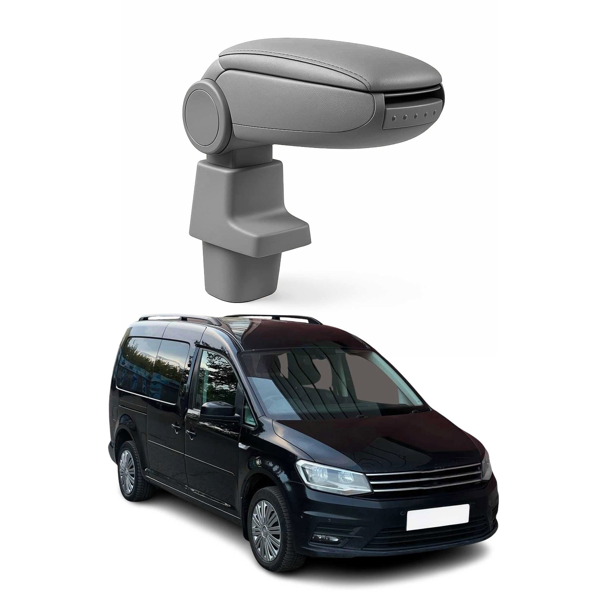 OMAC Armlehne Mittelarmlehne für VW Caddy 2003-2020 PU-Leder ABS Grau, Langlebig,Multifunktional,Einfache Installation