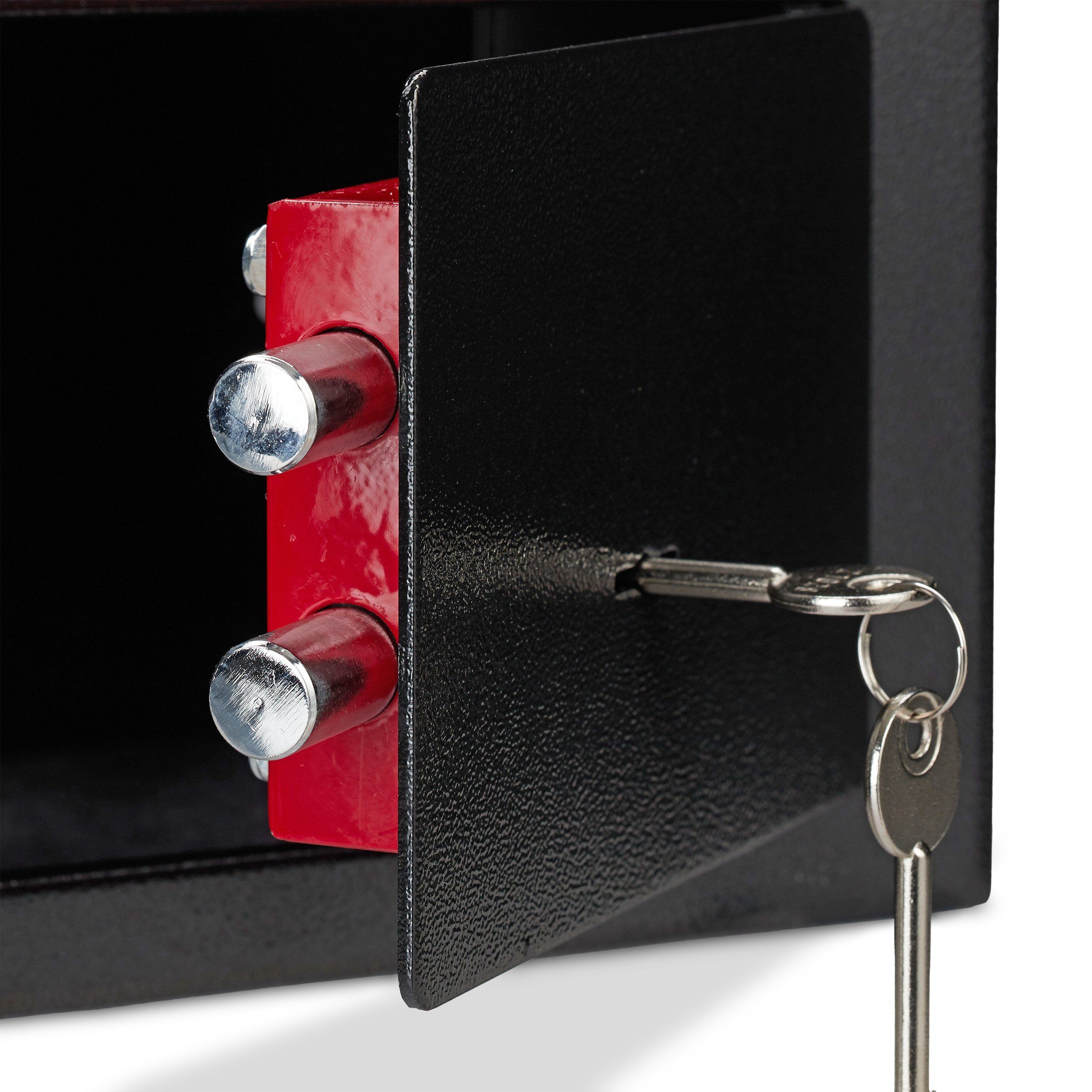 relaxdays Möbeltresor 10x Möbeltresor mit Schlüssel schwarz