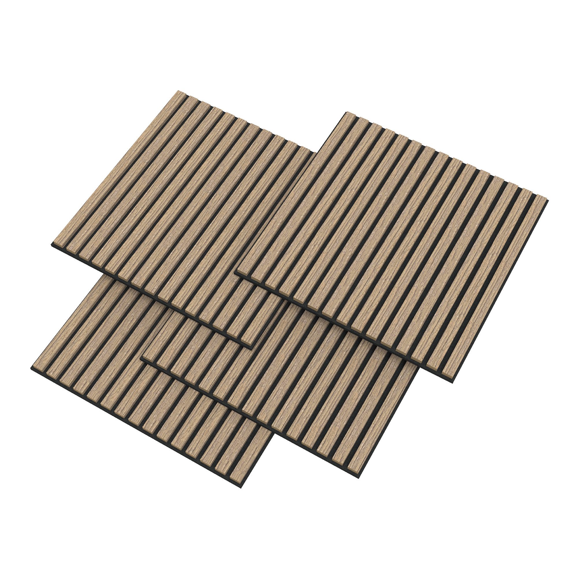 neu.holz 3D Wandpaneel, BxL: 60x60 cm, (Set, 12-tlg) »Vang« mit geradlinigen Lamellen 60x60 cm Walnussoptik