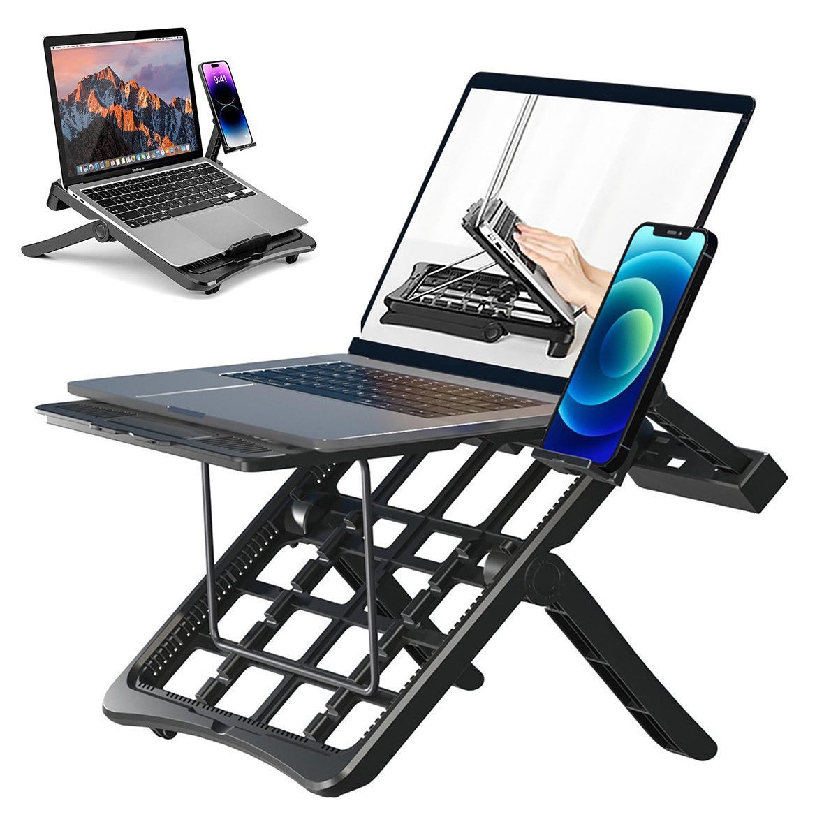 Fivejoy Laptoptisch Laptop-Ständer mit verstellbarer Höhe Winkel faltbarer Handyhalter