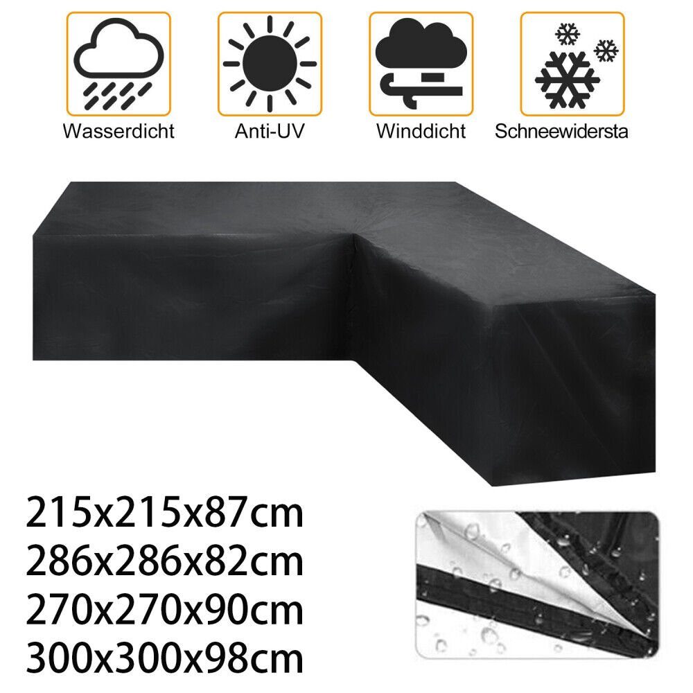 HOLEILUCK Gartenmöbel-Abdeckplane 260x150x80 Cm – Wasserdicht, UV-Schutz, Mit Kordelzug Und Schnallen