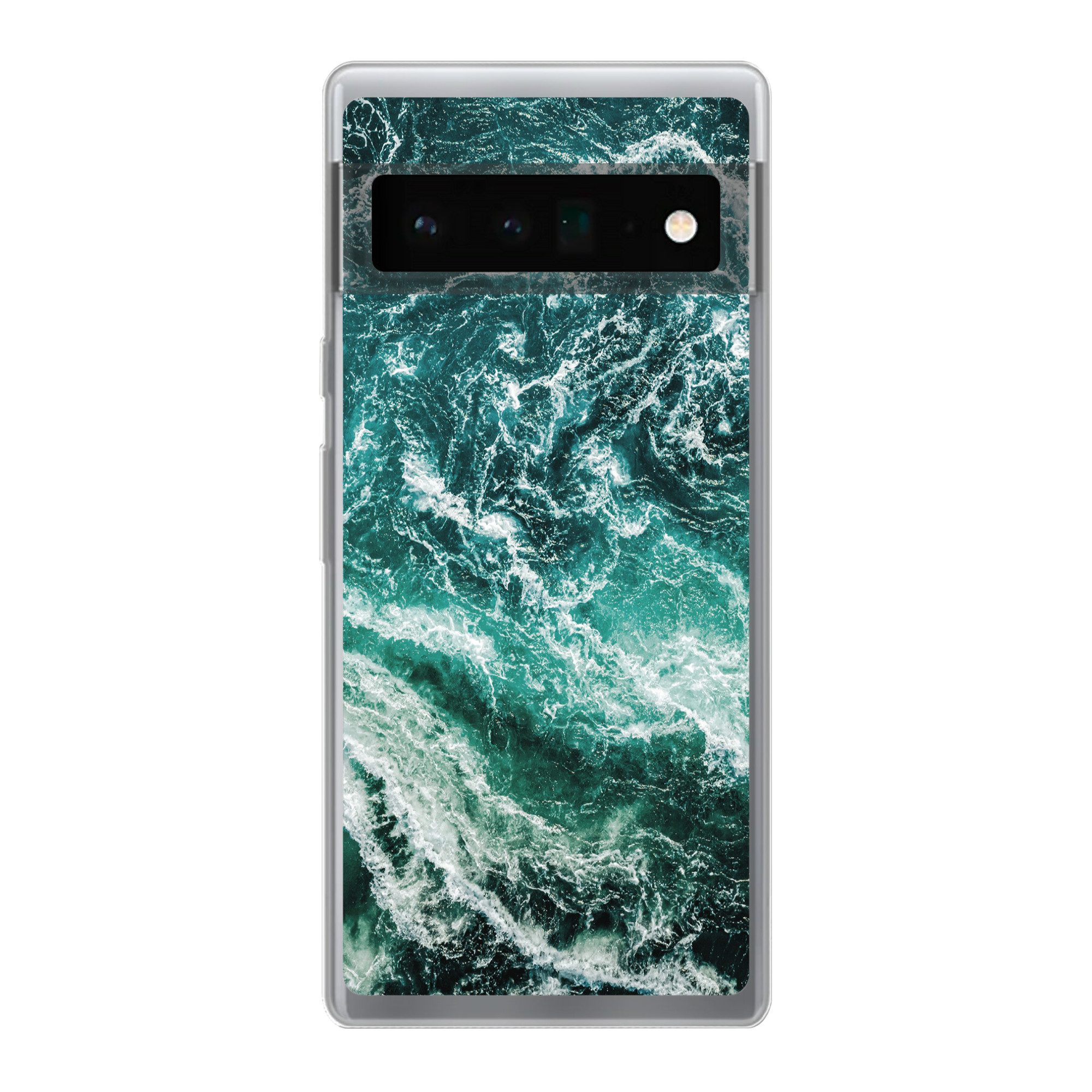 MuchoWow Handyhülle für Google Pixel 6 Pro Marmor - Gemustert - Natursteine, Handy Case, Silikon, Bumper Case Dünn