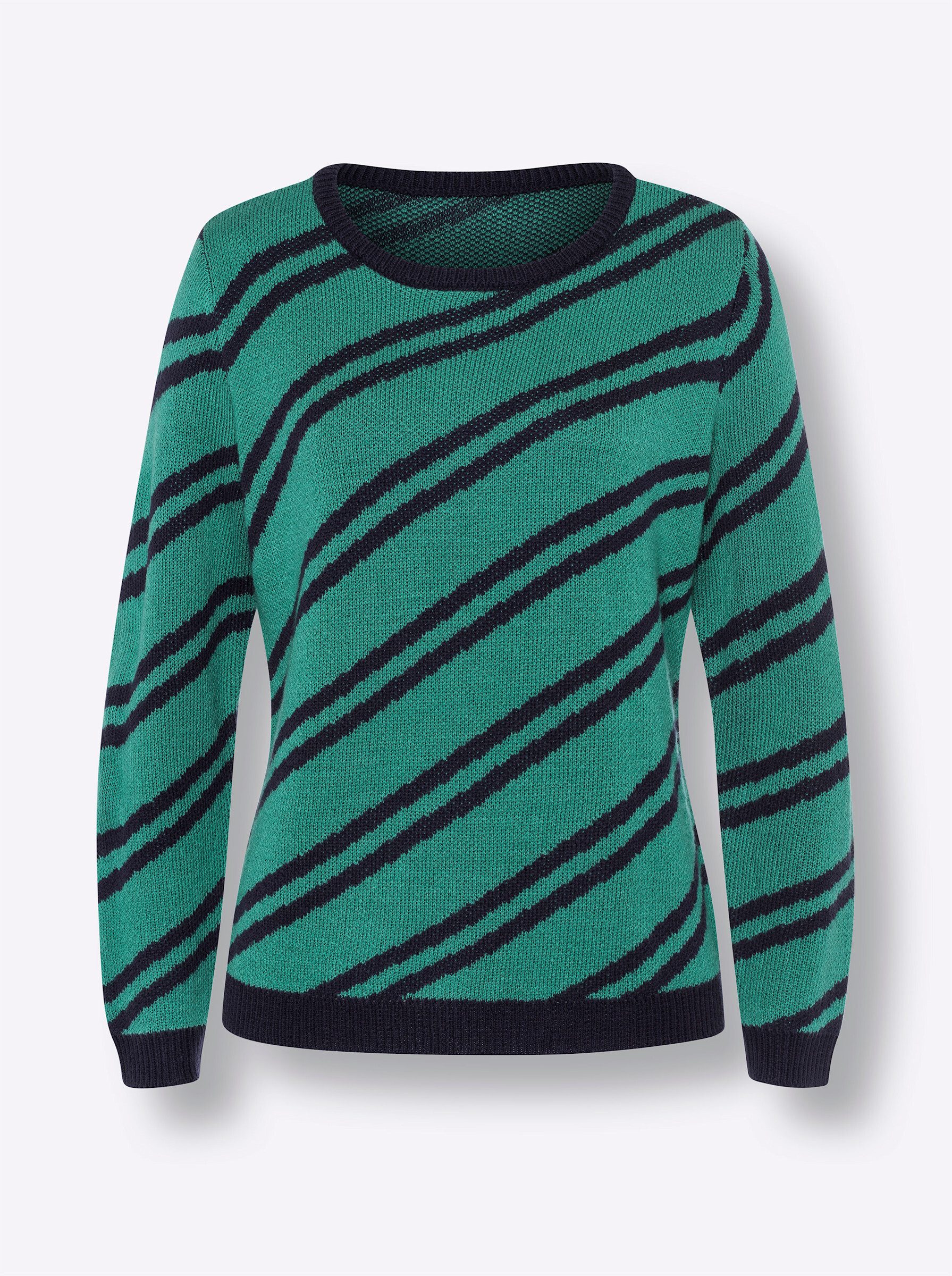 Sieh an! Strickpullover Streifenpullover Langarm Jacquard