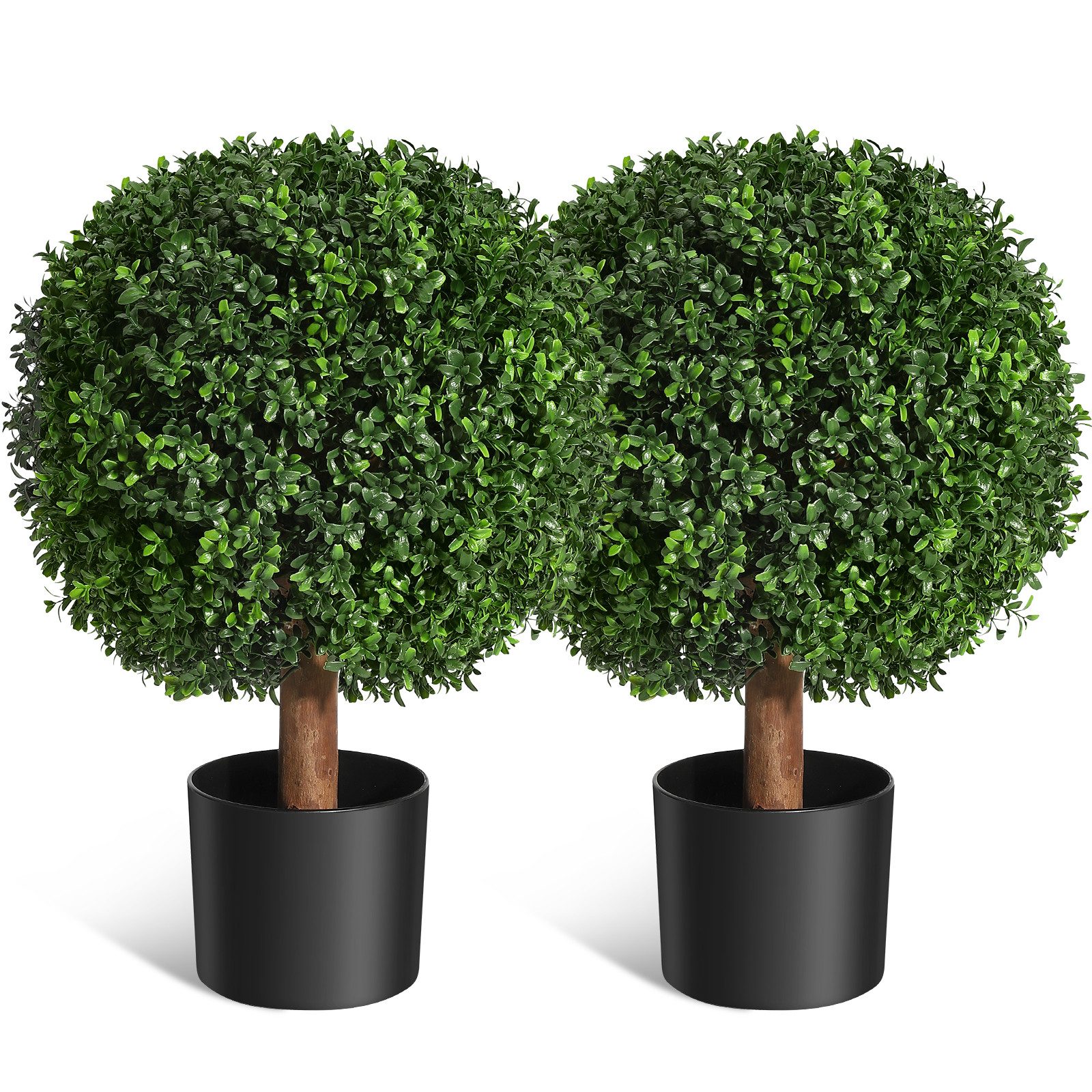 Kunstbaum 24'' künstlicher Formschnitt-Buchsbaum-Kugelbaum –2PCS, GarveeMor günstig online kaufen