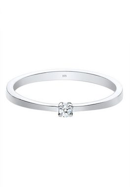 Elli DIAMONDS Verlobungsring Verlobung Solitär Diamant (0.03 ct) 925 Silber