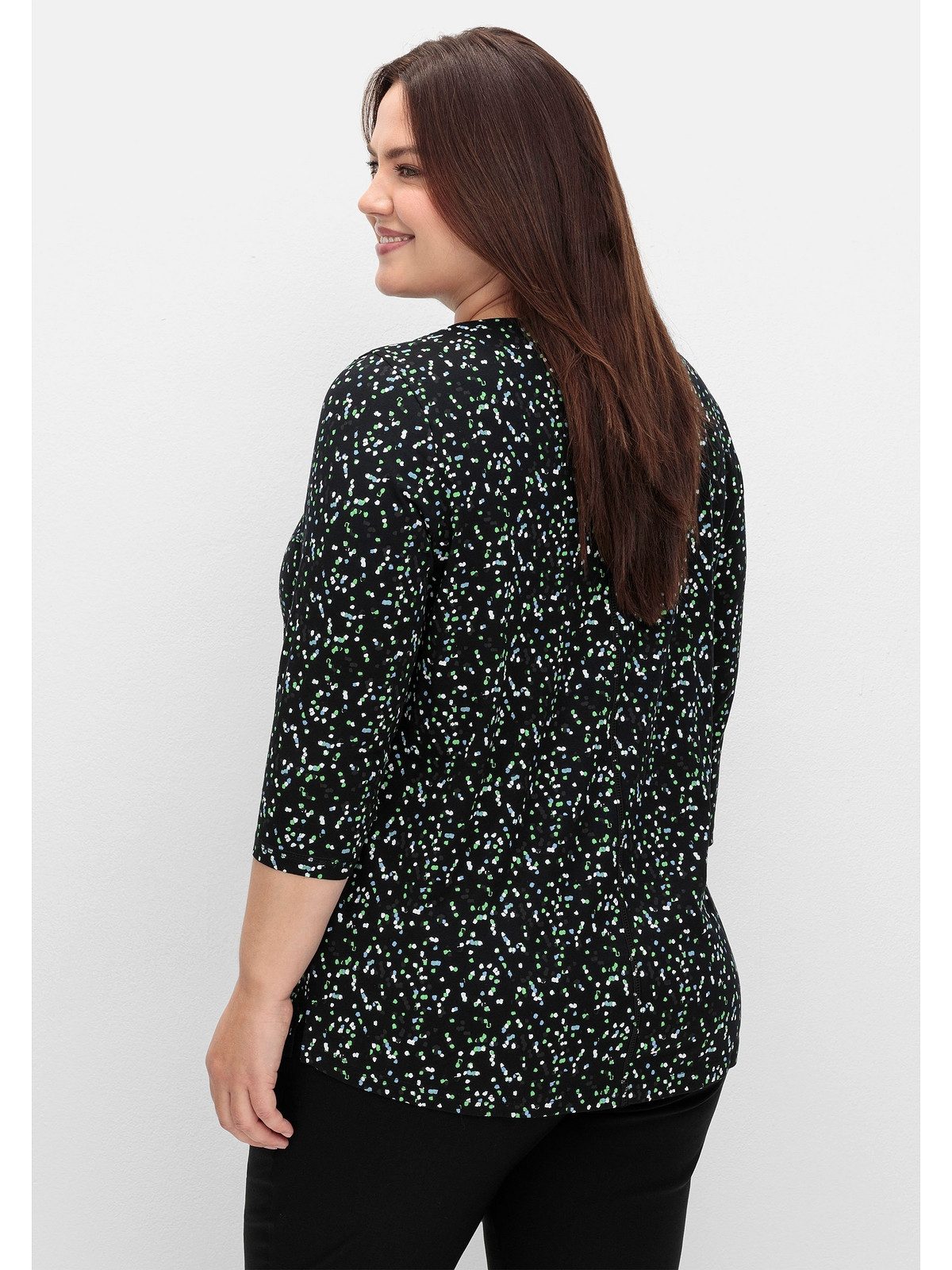 Sheego 3/4-Arm-Shirt Große Größen mit grafischem Minimalprint