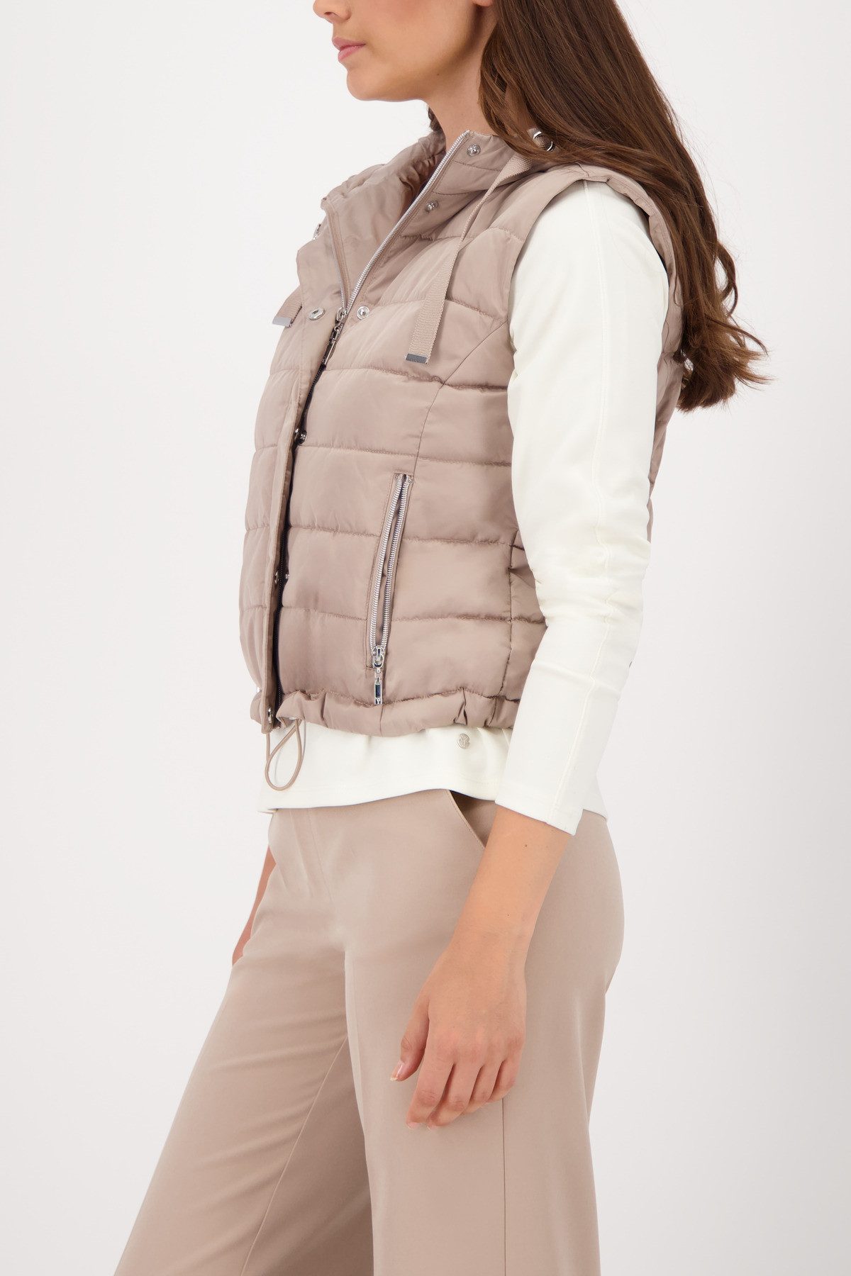 Monari Steppweste Weste Stepp Regular fit mit Rundhalsausschnitt