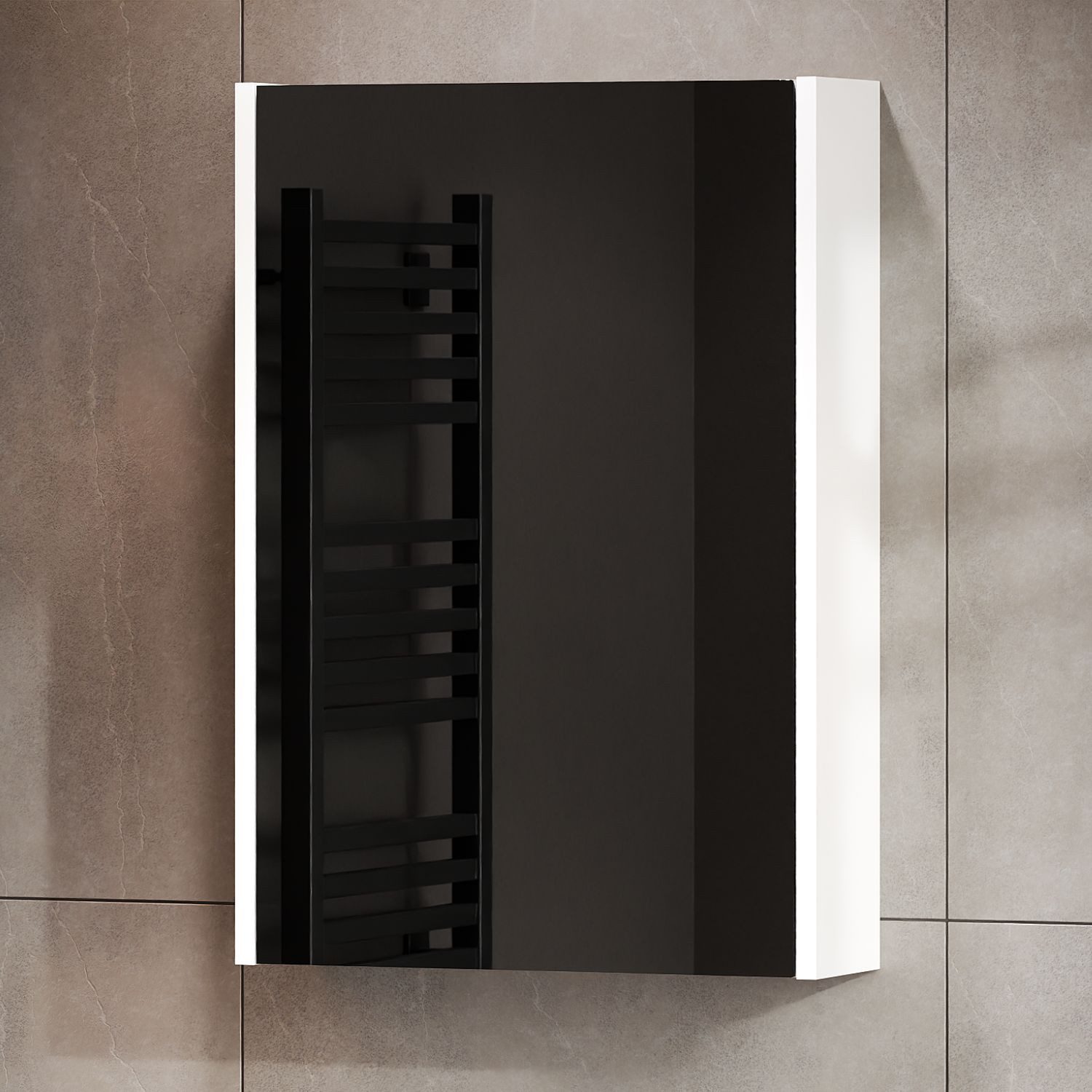 Planetmöbel Badezimmerspiegelschrank Spiegelschrank 50cm (Weiß) günstig online kaufen