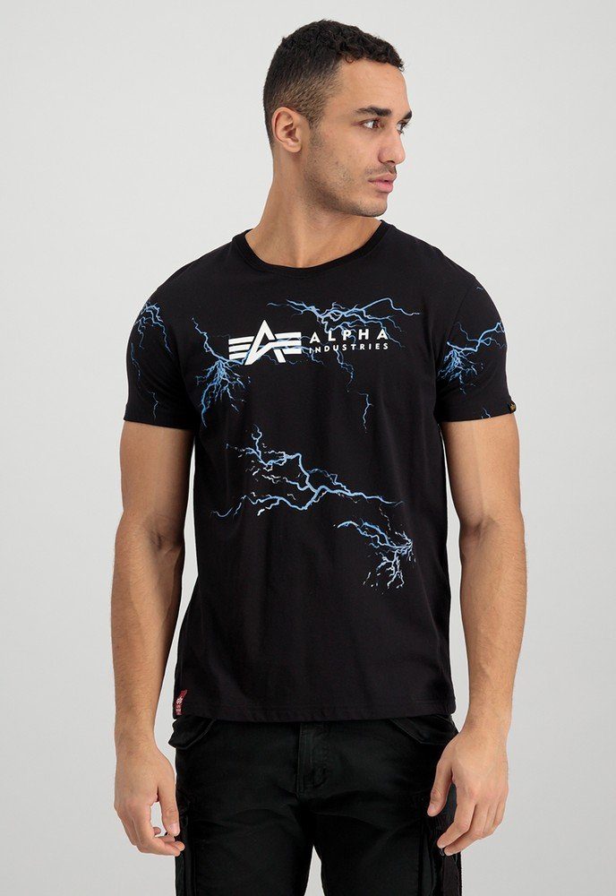 Alpha Industries T-Shirt Lightning Aop T black/white