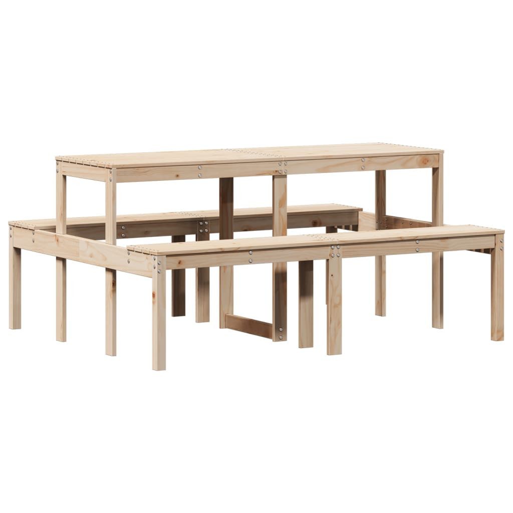 vidaXL Gartentisch Picknicktisch 160x134x75 cm Massivholz günstig online kaufen