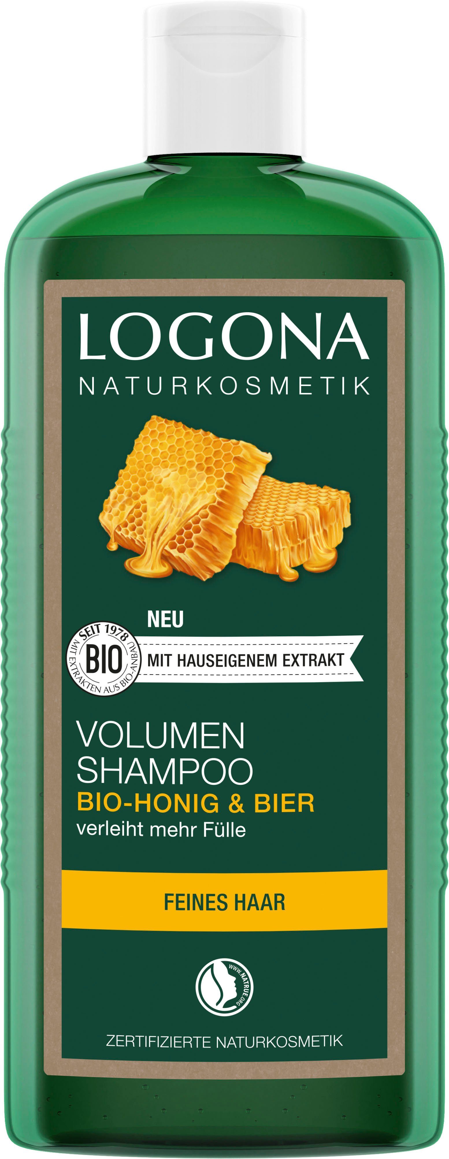 LOGONA Haarshampoo Logona Volumen Shampoo Bier & Bio-Honig