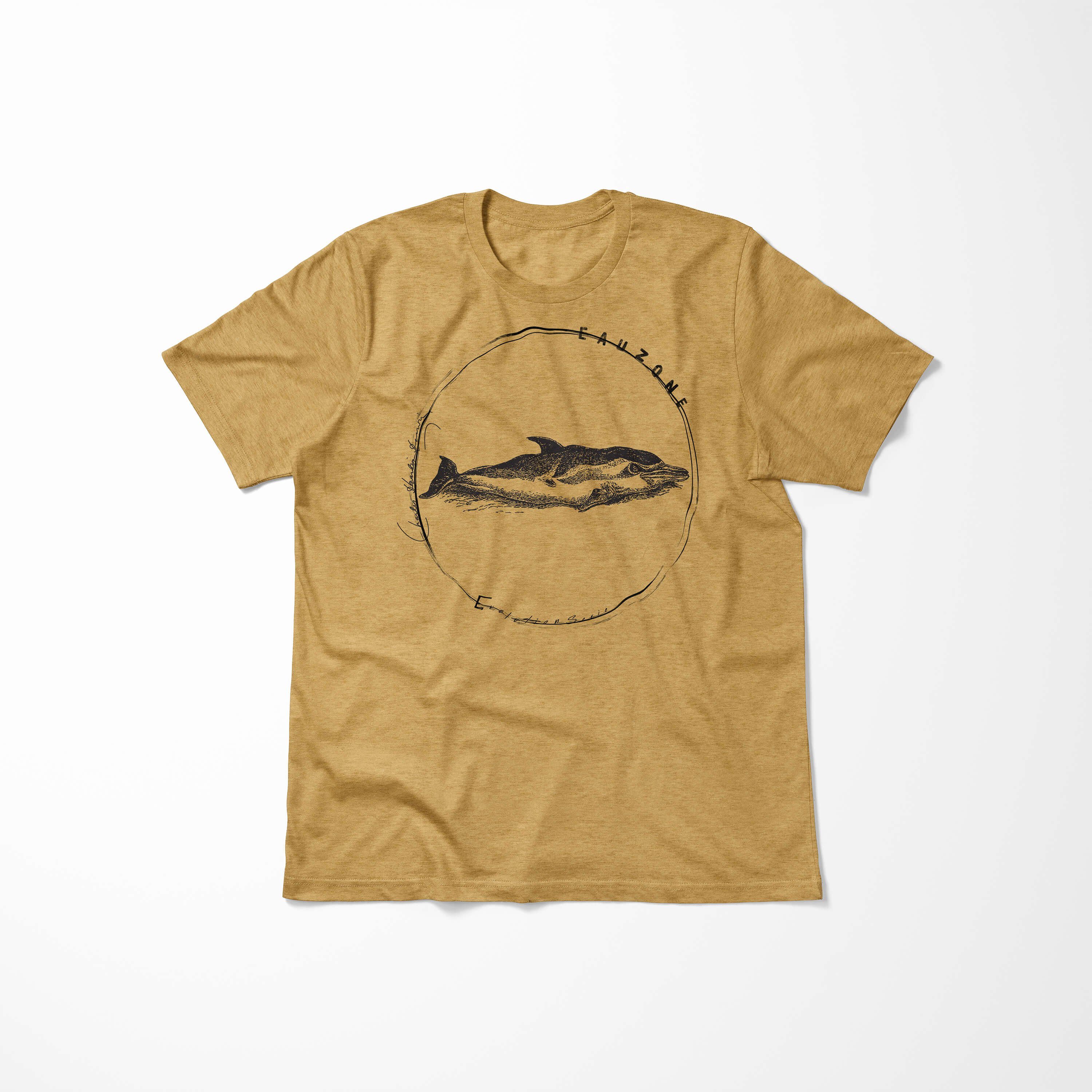 Sinus Art T-Shirt Evolution Antique Gold T-Shirt Delfin Herren