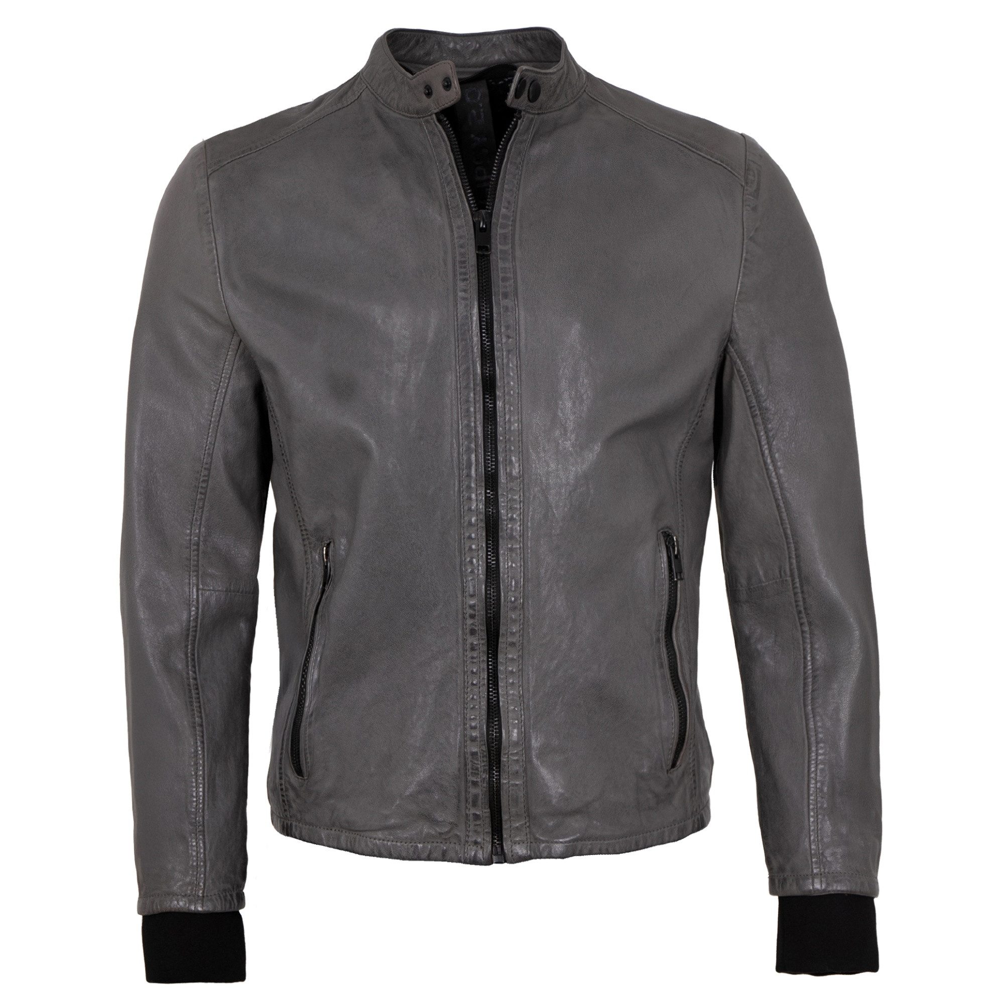 2.0 by Mauritius Lederjacke G2MKailan 2.0 by Mauritius - Herren Lederjacke Kapuze Lammnappa grau