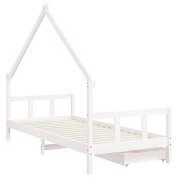 vidaXL Kinderbett Kinderbett mit Schubladen Weiß 90x190 cm Massivholz Kiefer