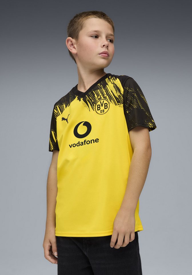 PUMA Fußballtrikot BVB HOME JERSEY REPLICA JR WITH SPONSOR für Fußball, aus Polyester, ohne Kapuze, sportlicher Stil