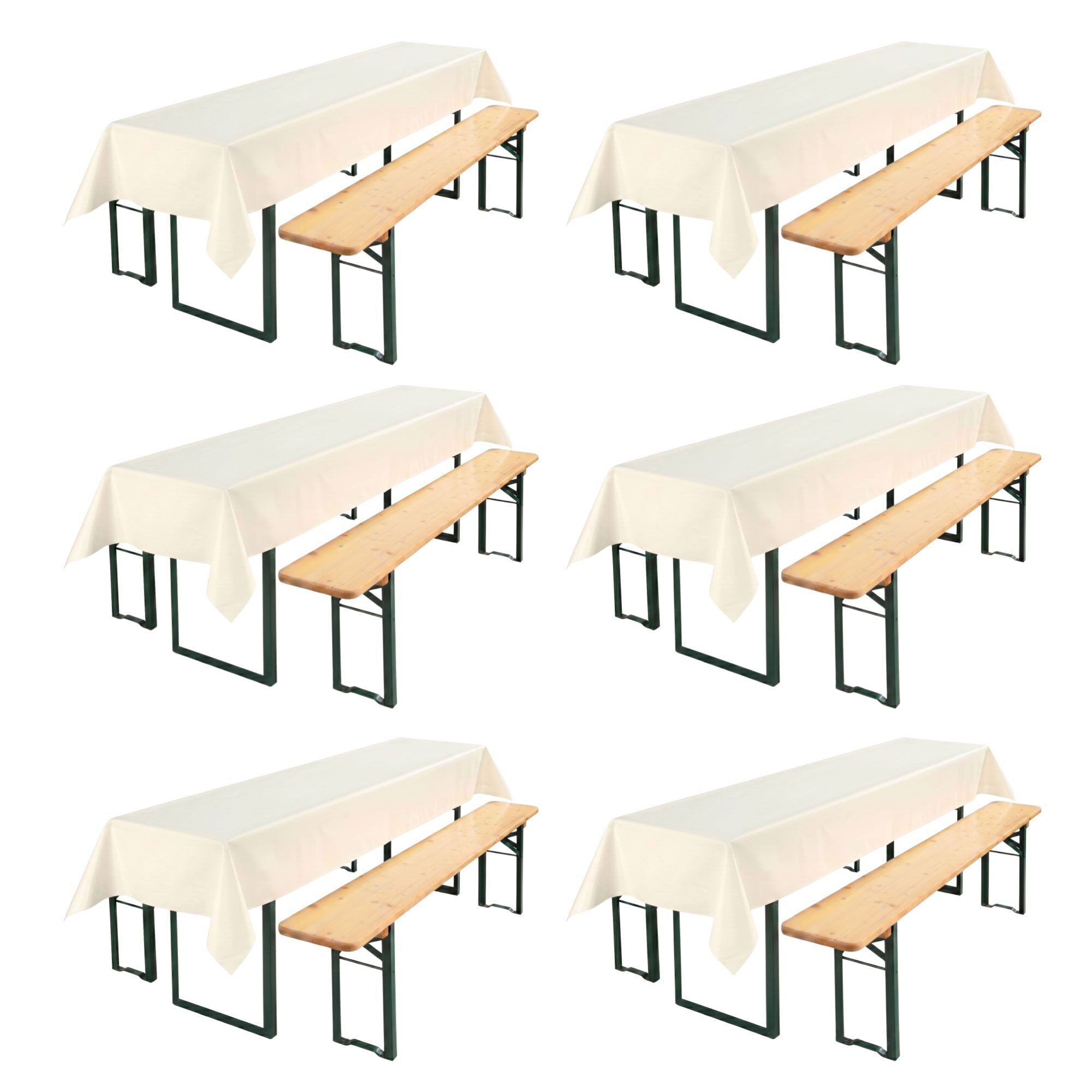 Beautex Tischdecke, Partytischdecke, für Biertischgarnituren, 100x250cm, viele Farben (6-tlg), wasserabweisend, abwaschbar, lebensmittelecht, strapazierfähig
