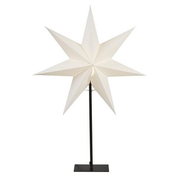 STAR TRADING LED Stern Papierstern Weihnachtsstern stehend 7-zackig 55cm E14 inkl. Kabel weiß