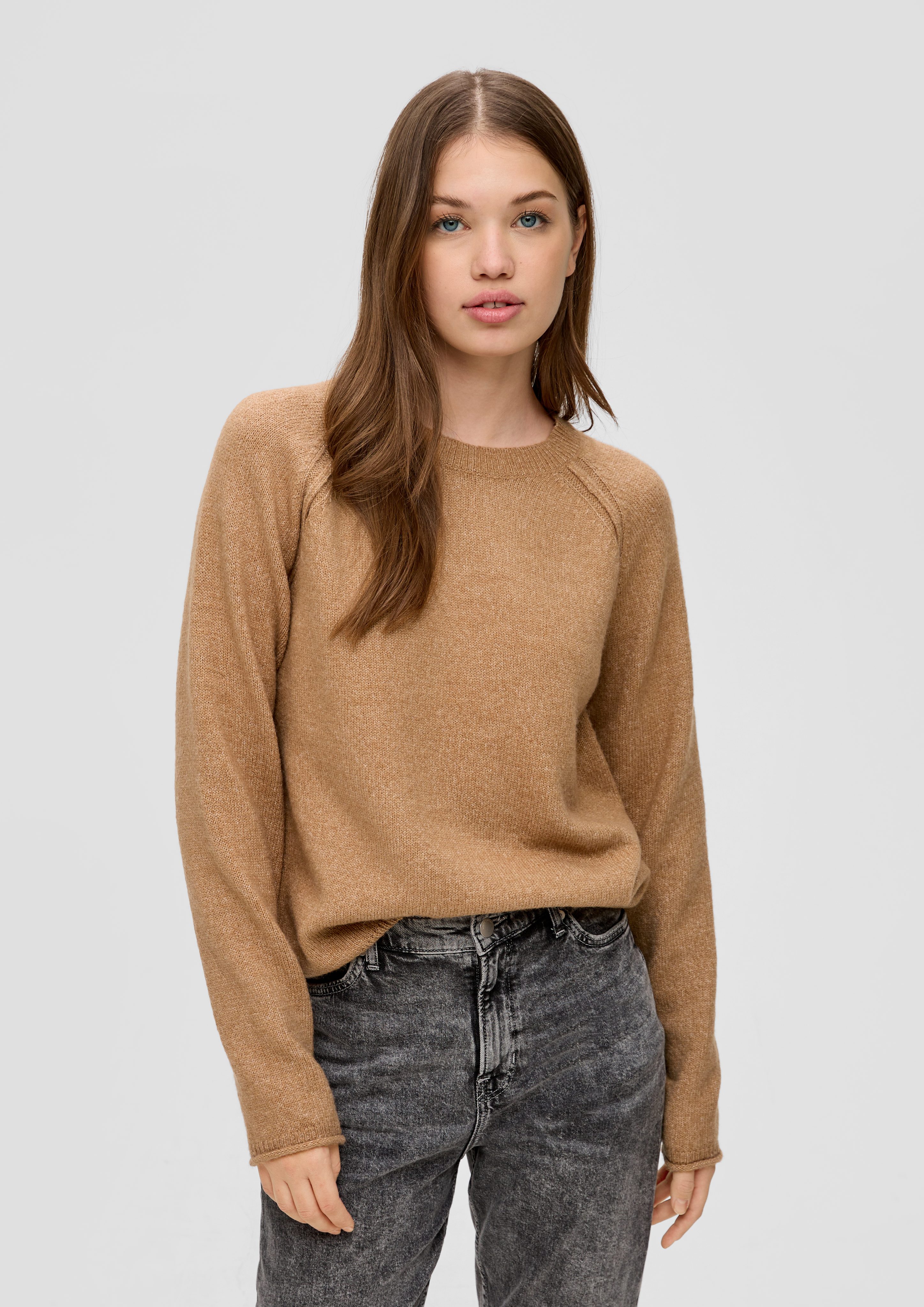 Strickpullover Strickpullover mit Rollsaum