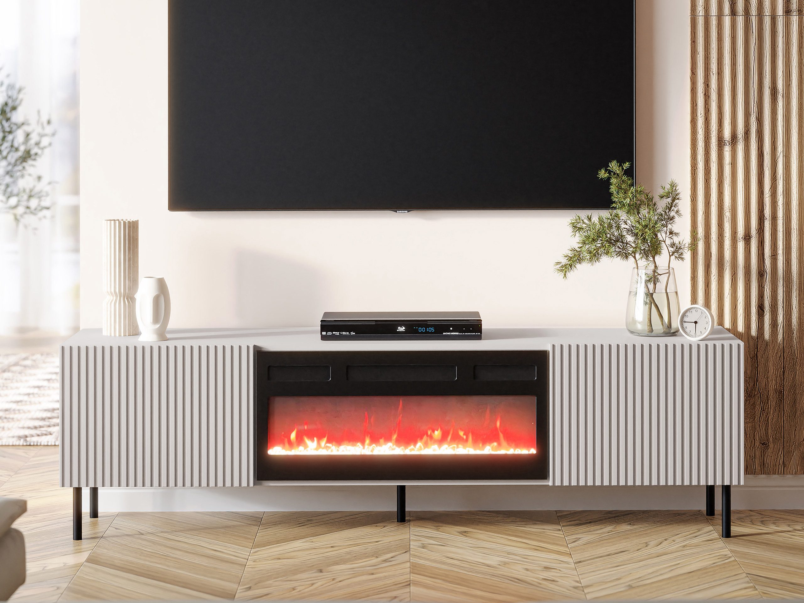 MIRJAN24 TV-Schrank Aruba 2D 181 (mit zwei Drehtüren, Elektrische Kamin) Re günstig online kaufen