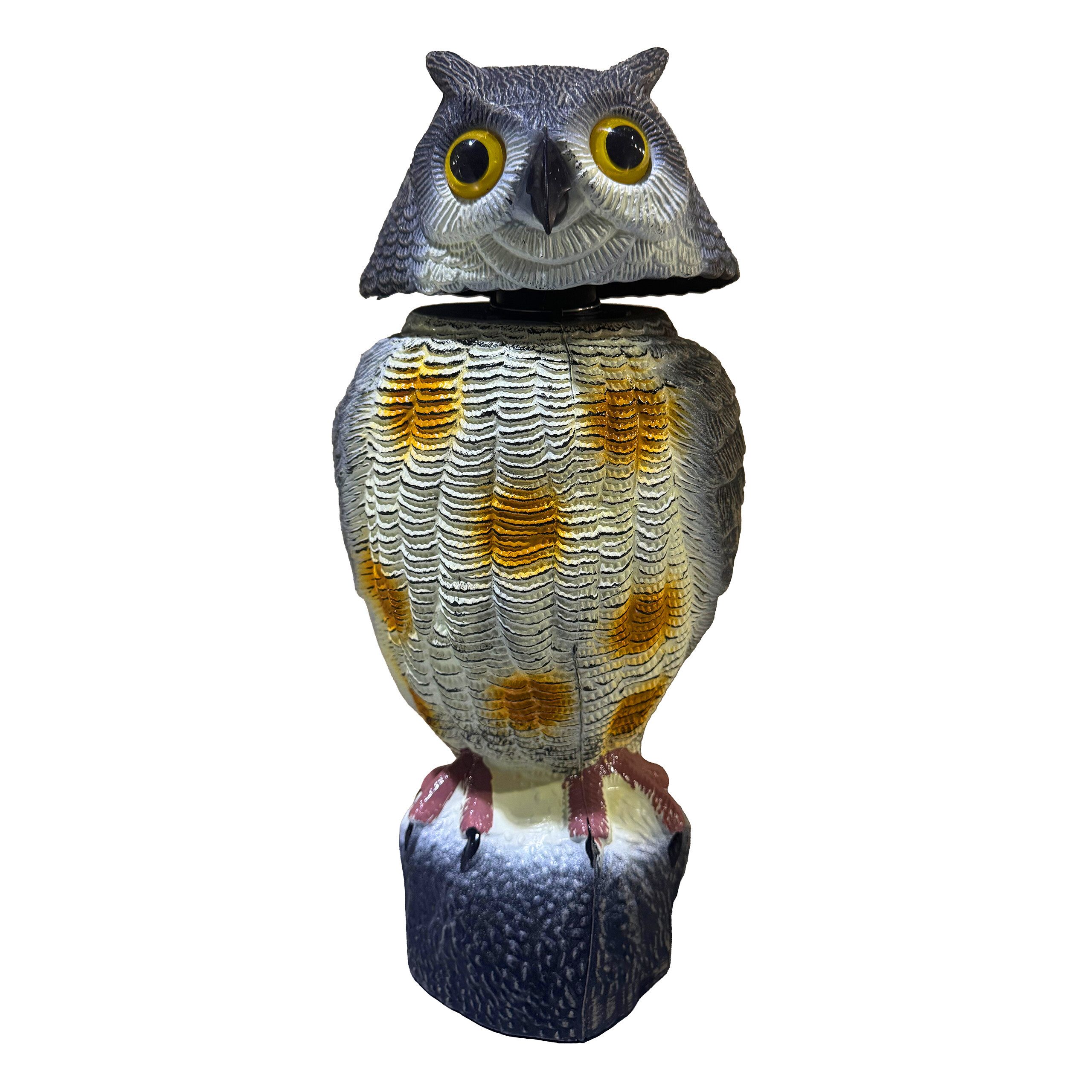 relaxdays Vogelattrappe Vogelabwehr Eule Wackelkopf 40 cm