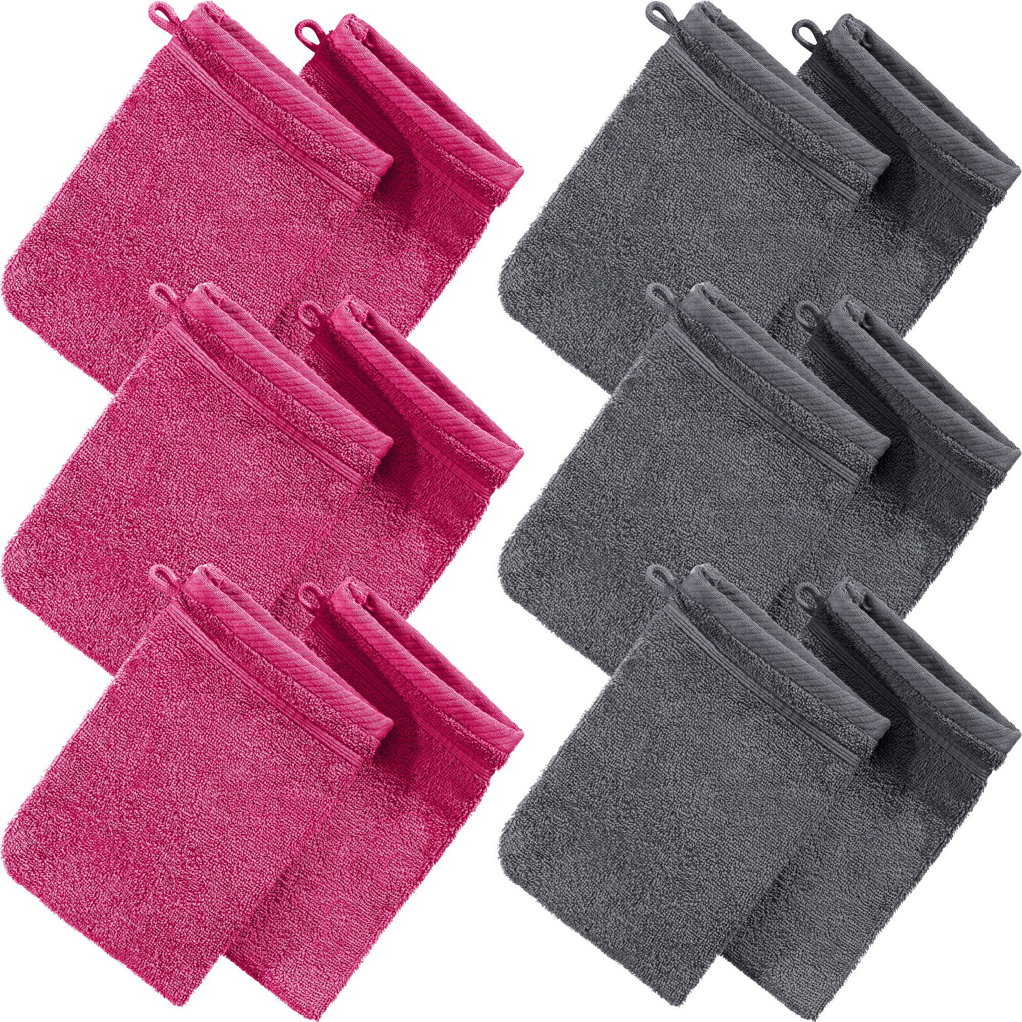 Erwin Müller Handtuch Set Waschhandschuh "Heidelberg" 12er-Pack, Frottier, Walk-Frottier Uni