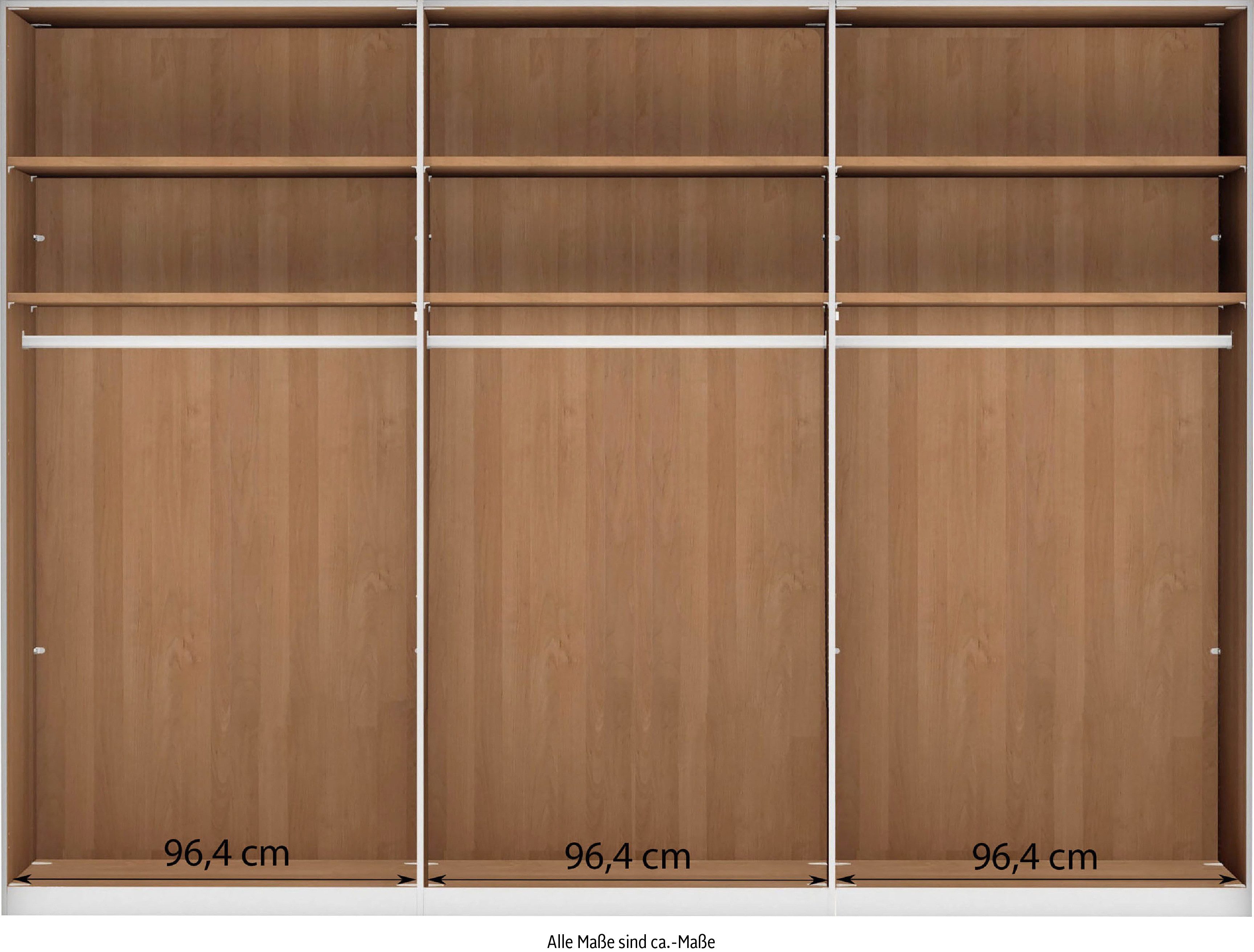 WIEMANN Kleiderschrank Cardiff, Massivholztüren in Kombination mit Glas- oder Spiegeltüren (4 Breiten, 2 Höhen 216/236cm auswählbar) hochwertiges Design in langlebiger Qualität, viel Stauraum