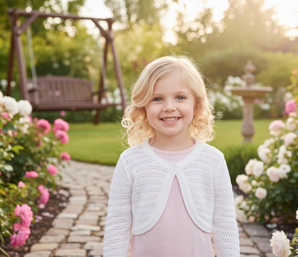 Minora Strickkleid Baby/Kind Bolero Taufweste Strickwaren Mädchen Langarm