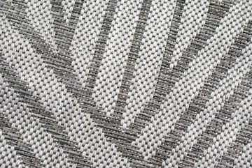 Outdoorteppich In- & Outdoor Teppich Sisal Optik gestreiftes Muster anthrazit, TeppichHome24, rechteckig, Höhe: 5 mm