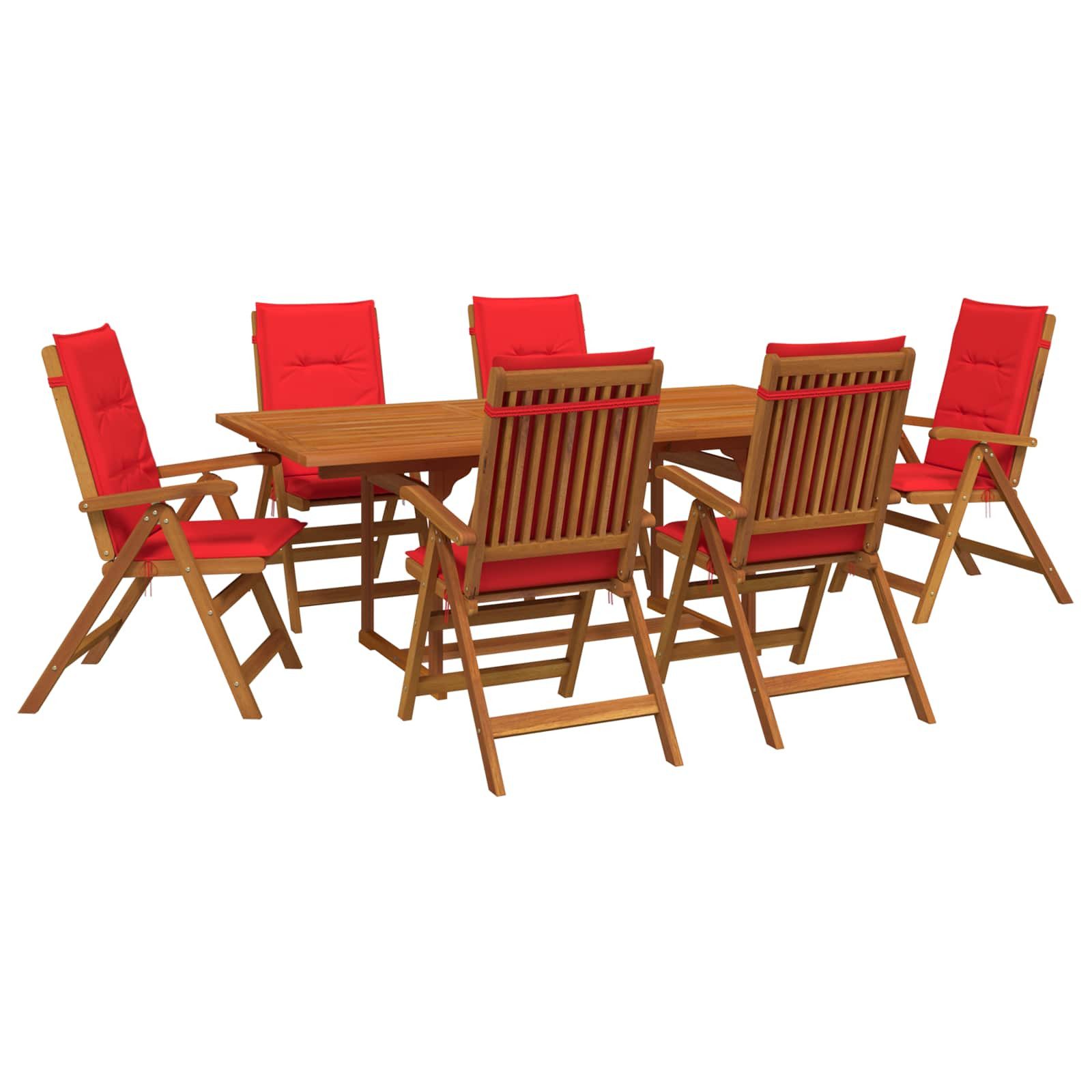 vidaXL Gartenlounge-Set 7-teiliges Garten Essset Natur Massivholz