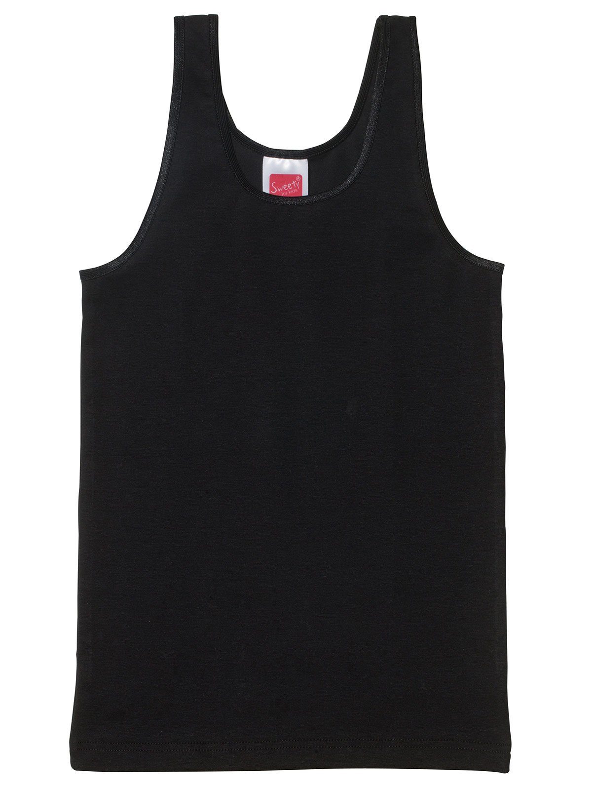 Kids hohe Sweety for 2-St) Unterhemd weiss Sparpack Markenqualität schwarz Single 2er Mädchen (Spar-Set, Achselhemd Jersey